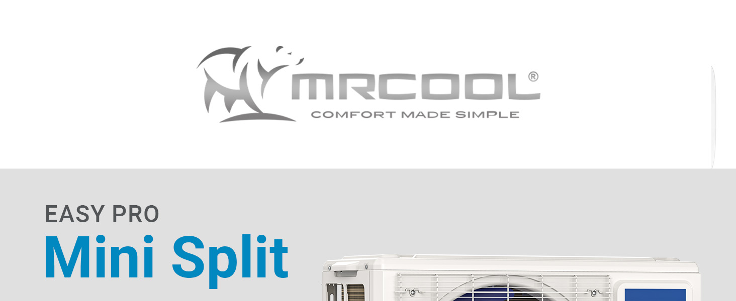 MRCOOL logo in white background with text for Easy Pro Mini Split