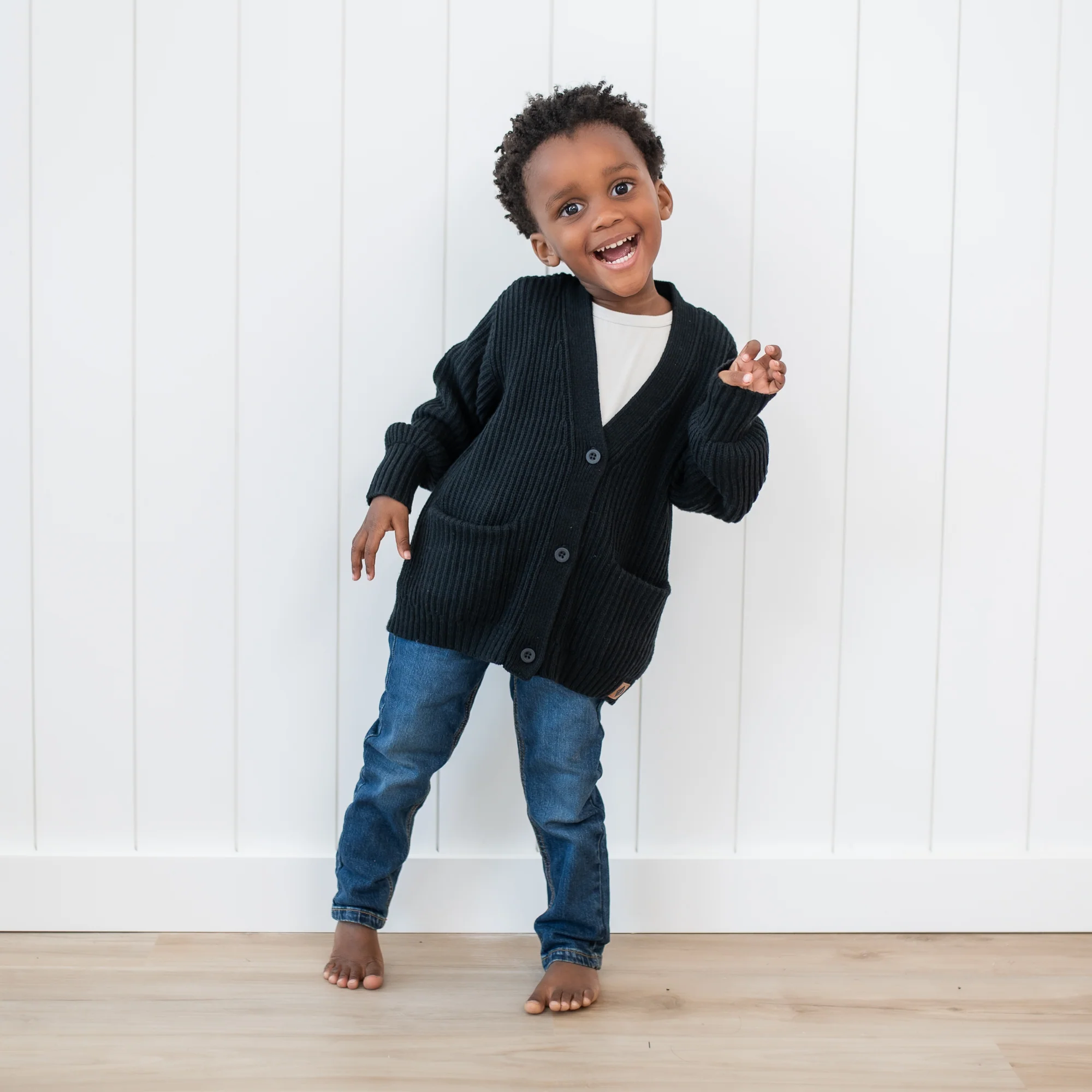 Chunky Knit Oversized Cardigan in Midnight