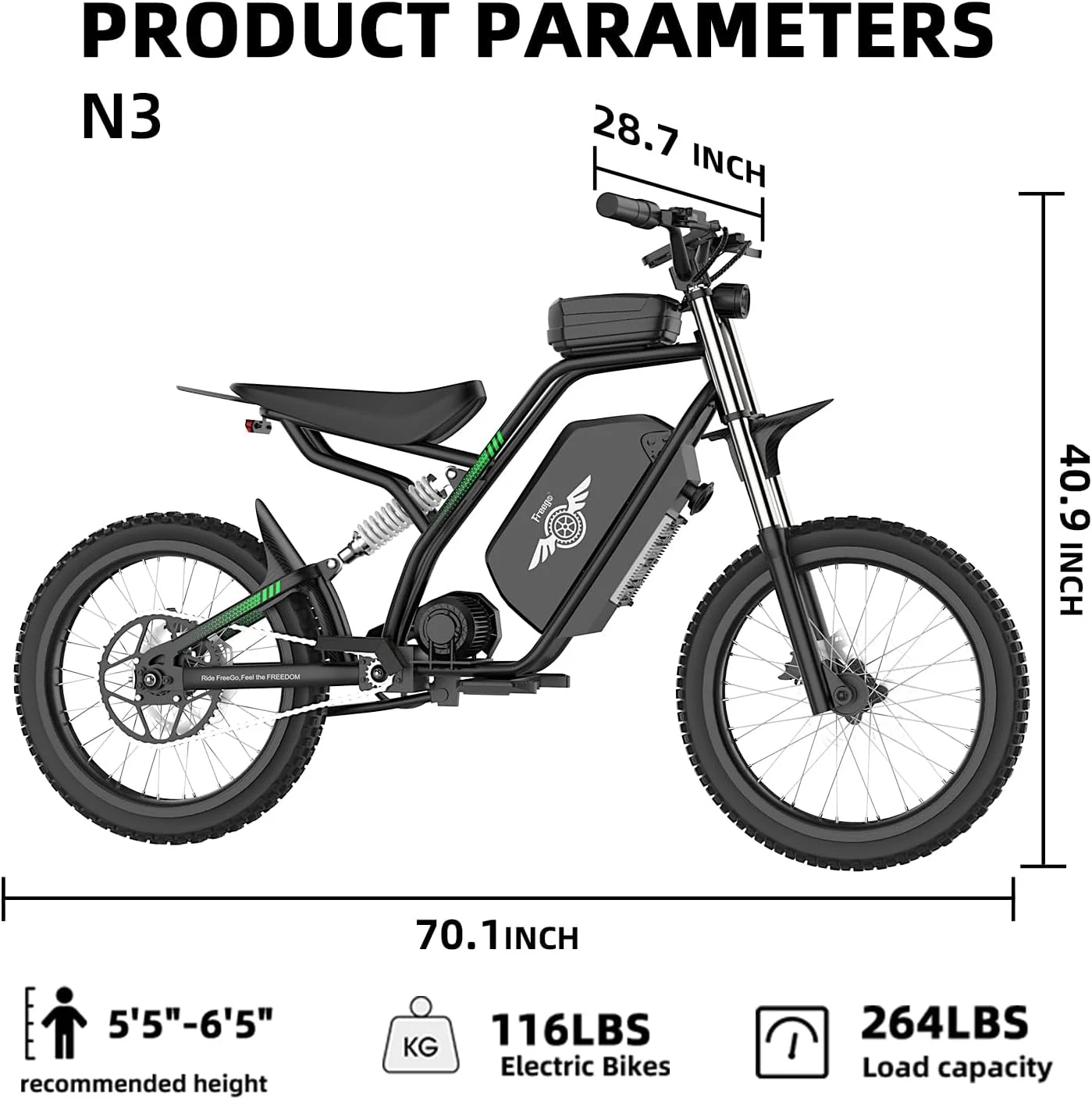 40MPH Electric Bicycle,Dual-Mode Electric Dirt Bike 3000W(Peak) Nova3 Electric Motorcycle Bike for Adults,Mid-Drive Motor, 60V/25Ah Battery,17x3.15 Tire Full Suspension Hydraulic Brake(Black) - Image 8
