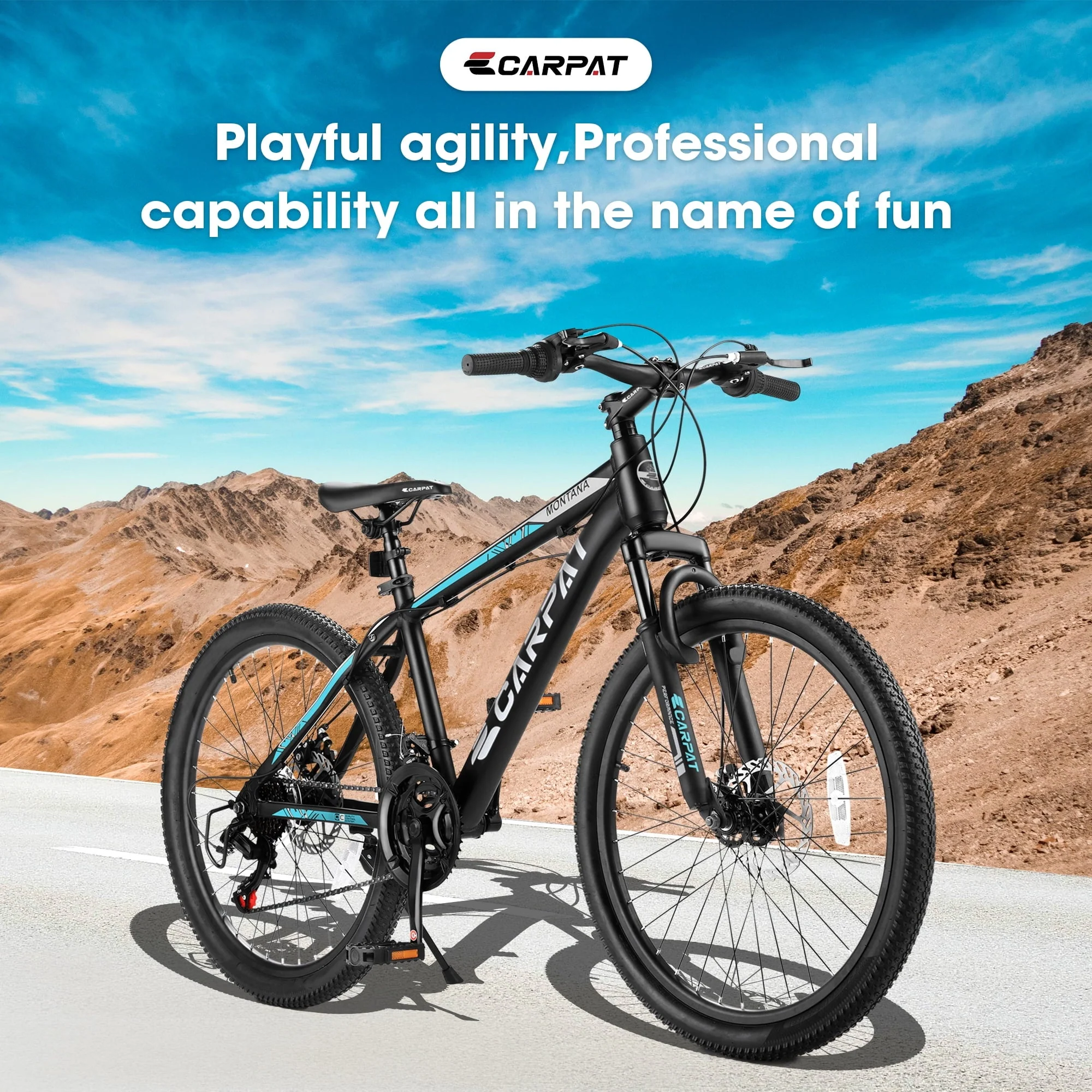 26" Mountain Bike, Aluminum Mountain Bike for Adult with Disc Brakes Suspension Image 7