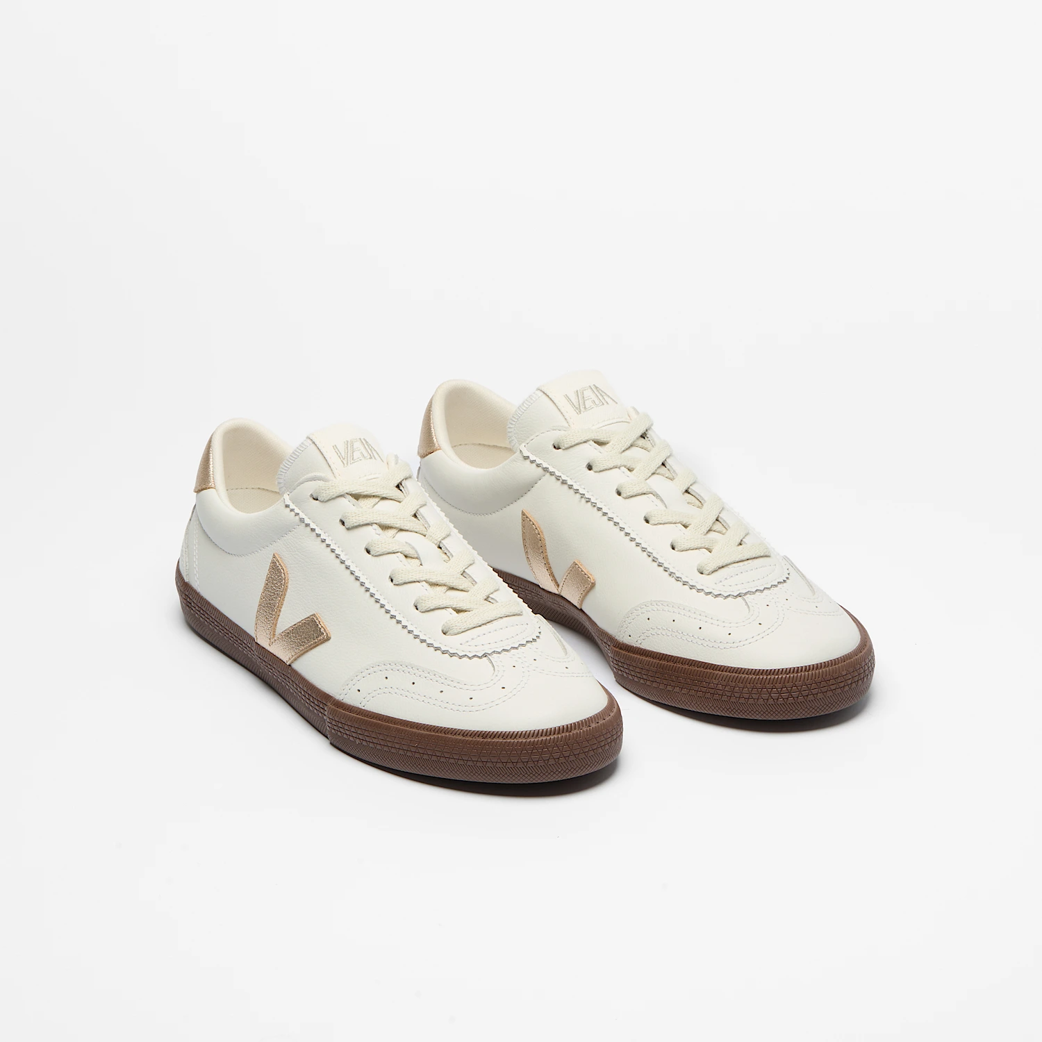 Veja VOLLEY LEATHER WHITE PLATINE BARK
