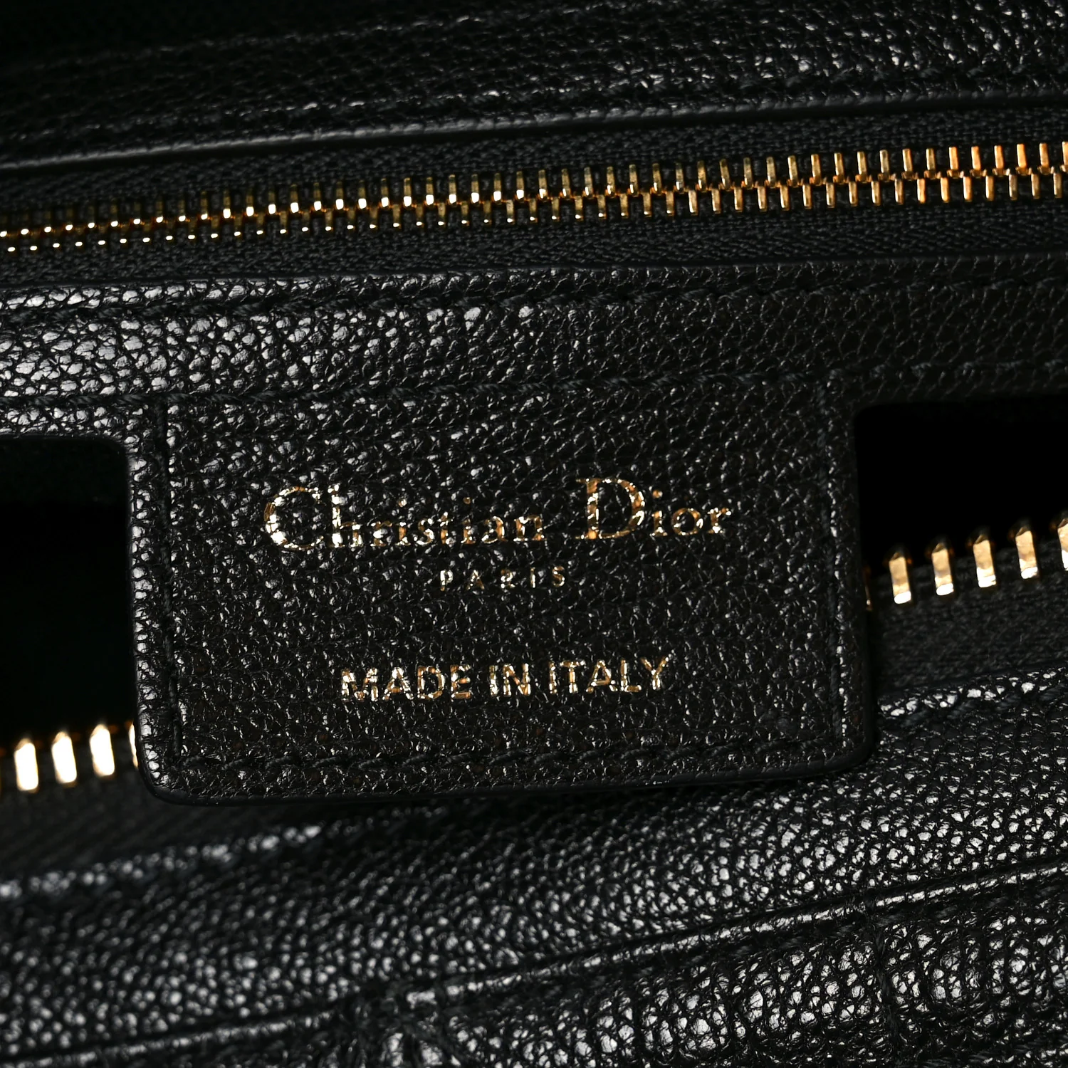 Shiny Grained Calfskin Macrocannage Medium D-Journey Bag Black