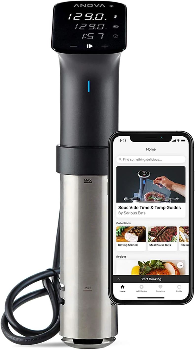 Culinary Sous Vide Precision Cooker Pro, 1200 Watts, Black and Silver