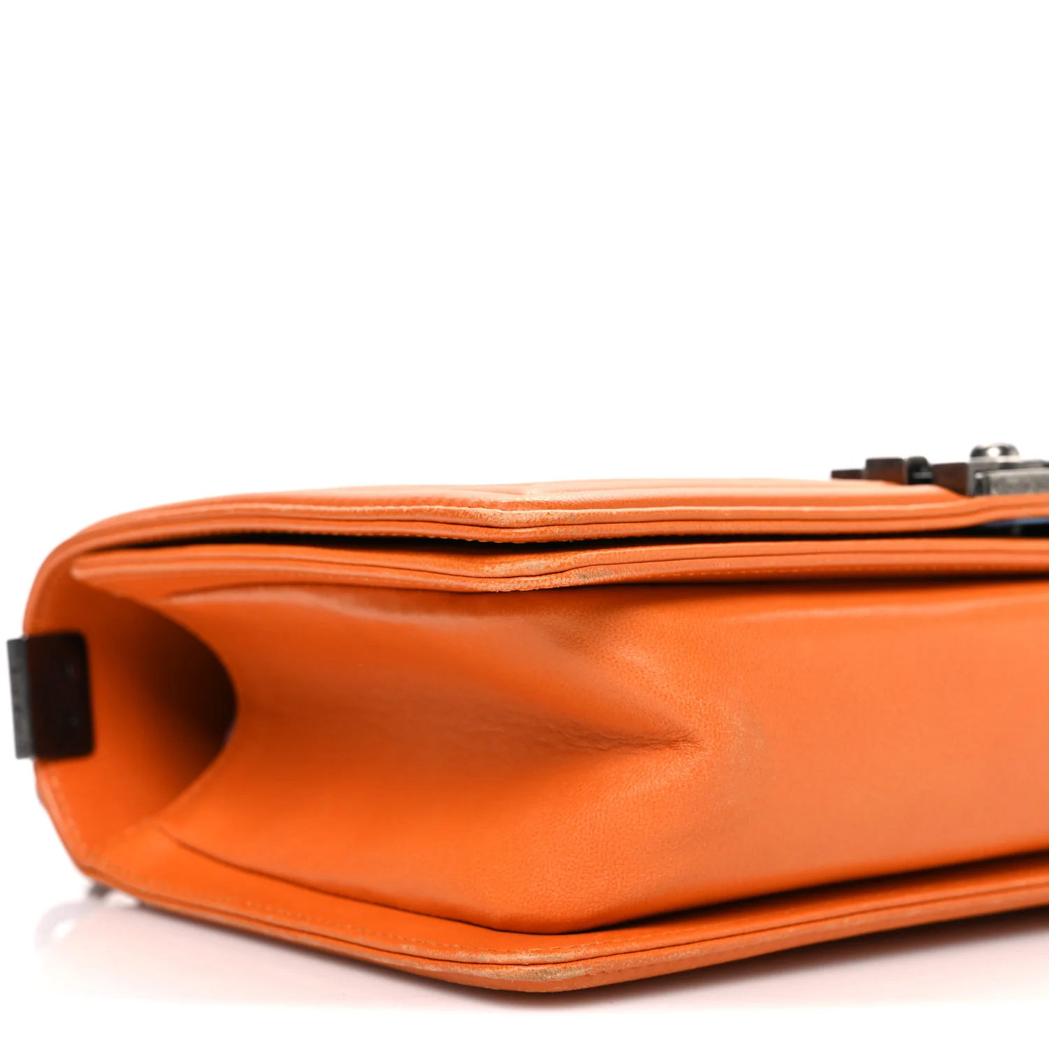 Lambskin Quilted Medium Boy Flap Orange