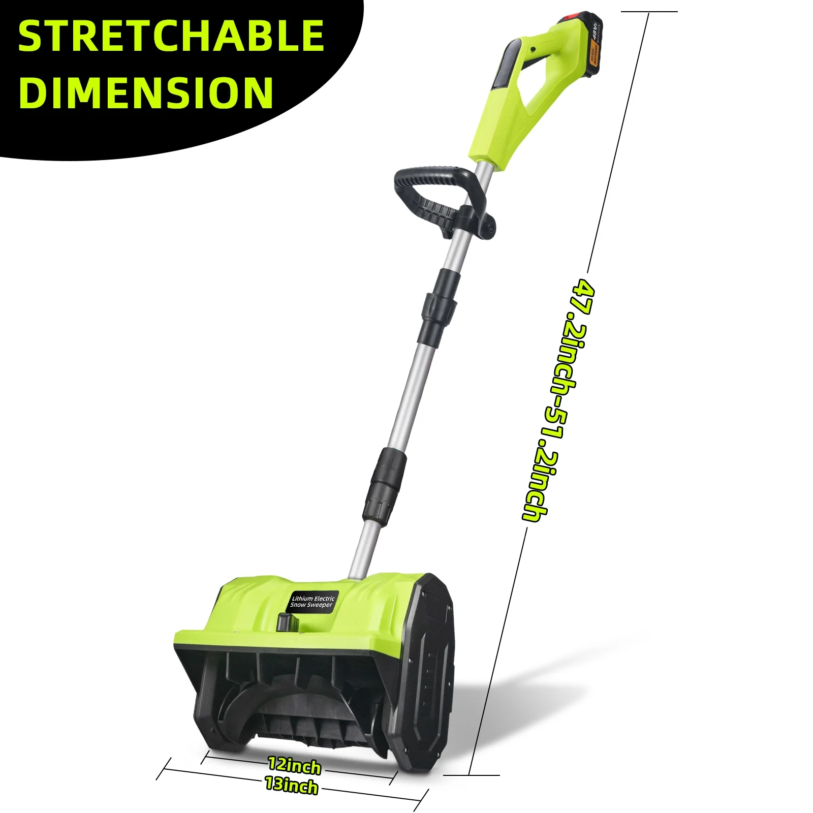 Electric Snow Blower, 12" Cordless Snow Thrower Battery-Powered Adjustable Handle 20V Snow Shovel - Image 7