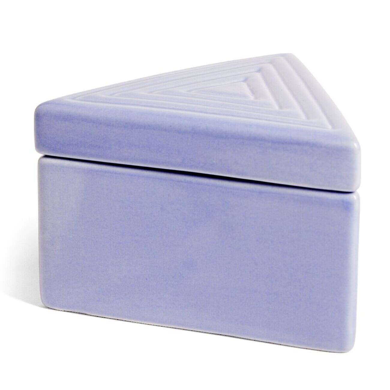 Boîte triangle céramique bleu 12x10,5xH8cm