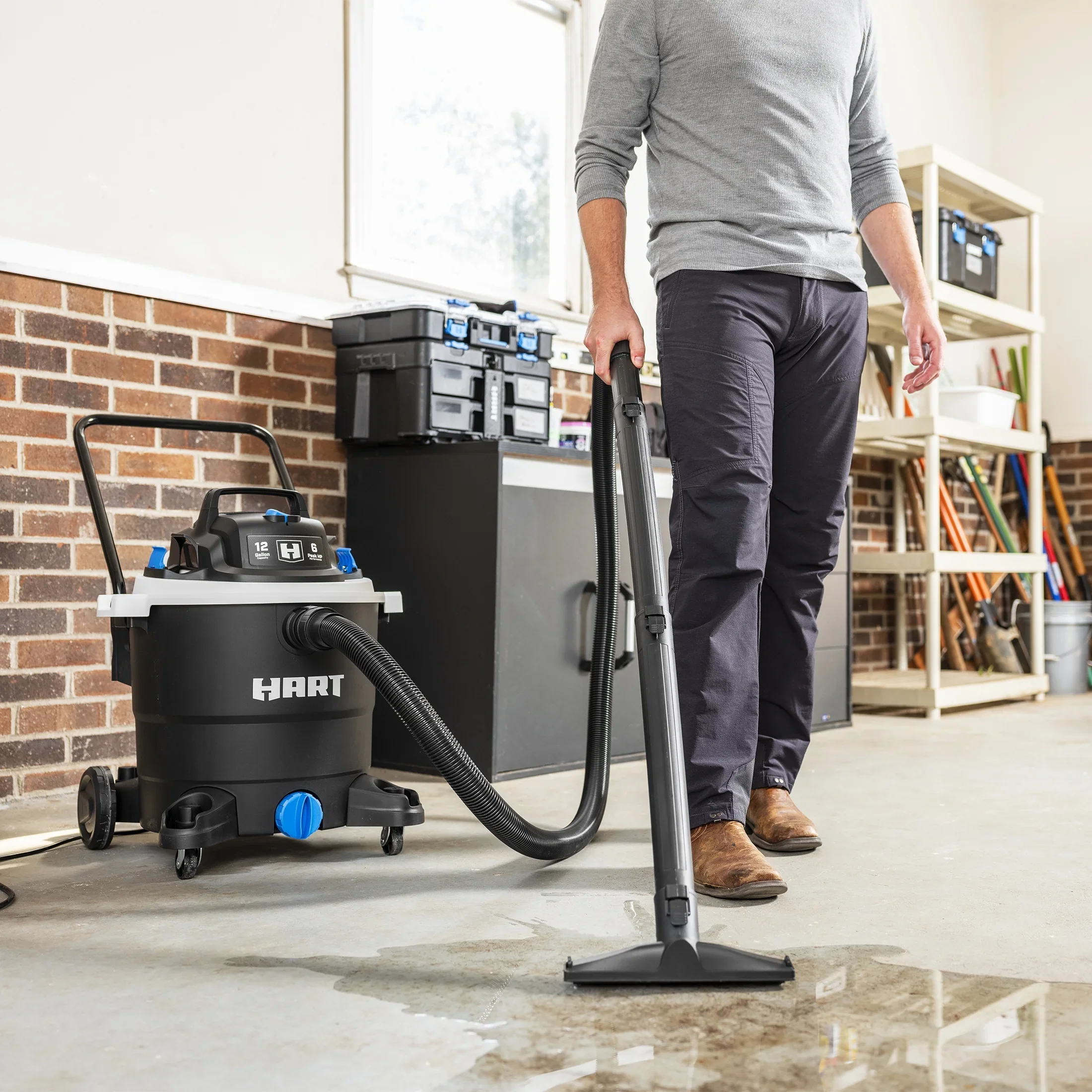 HART 12 Gallon 6 Peak HP Wet/Dry Vacuum, VOC1212PW 3701