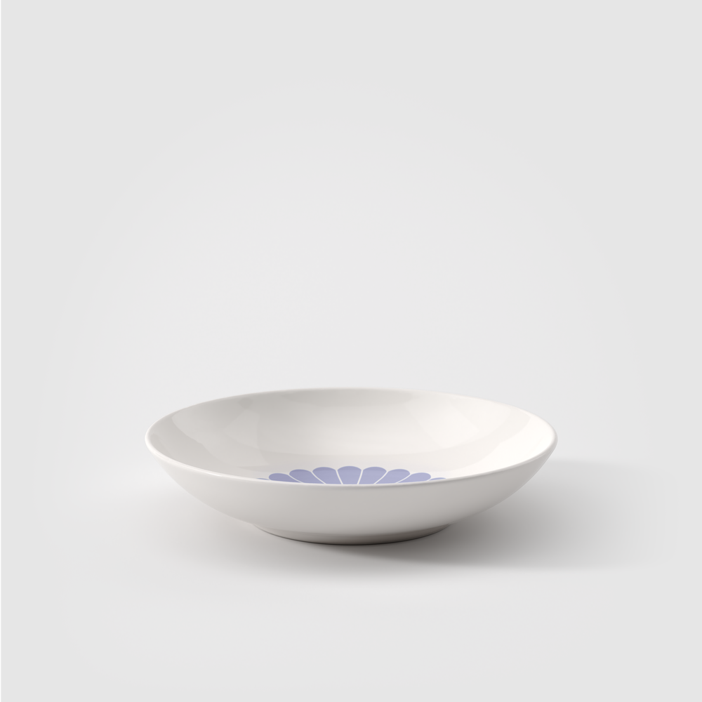 Fleur Pasta bowl - Blue, 21 oz, Premium Porcelain