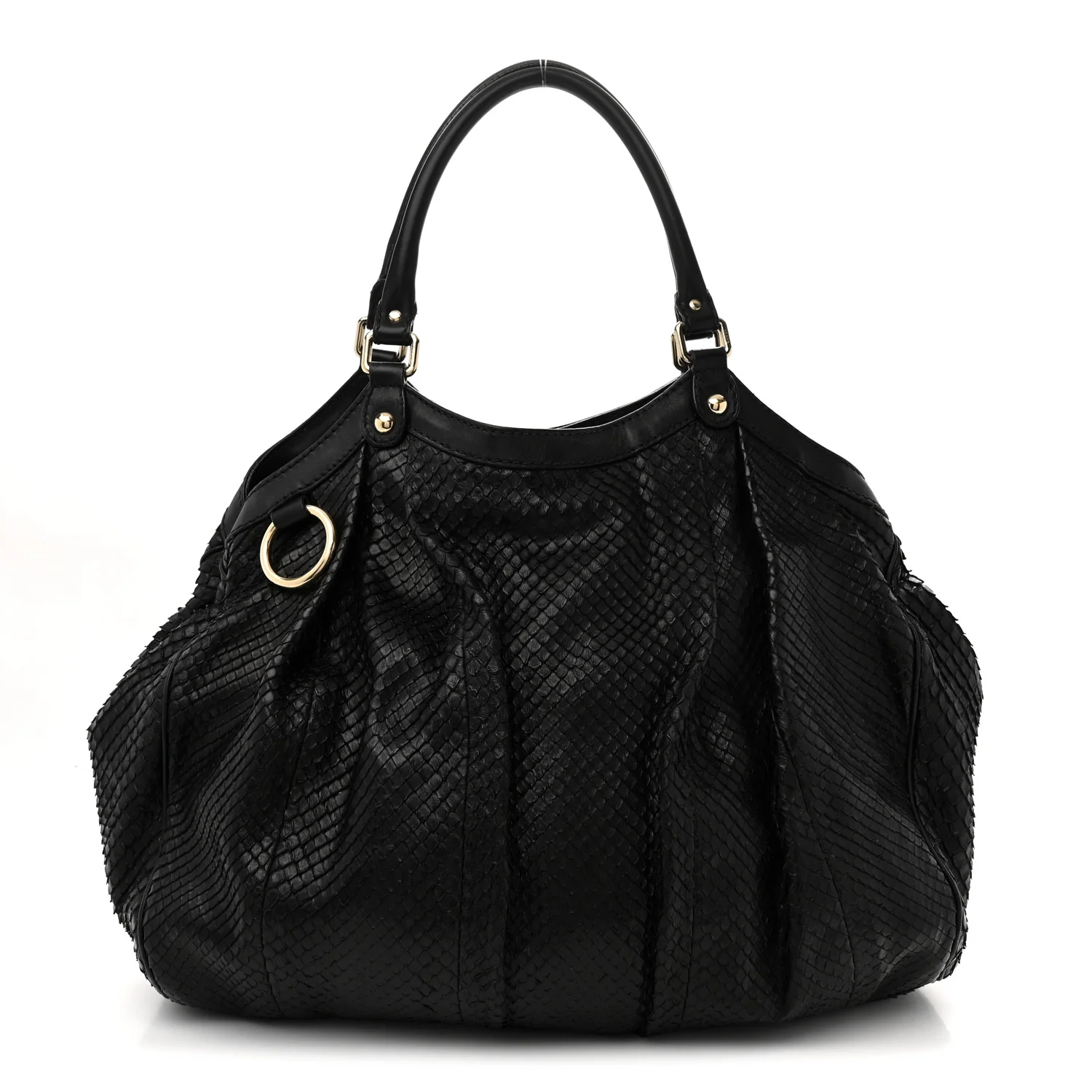Snakeskin Large Sukey Tote Black
