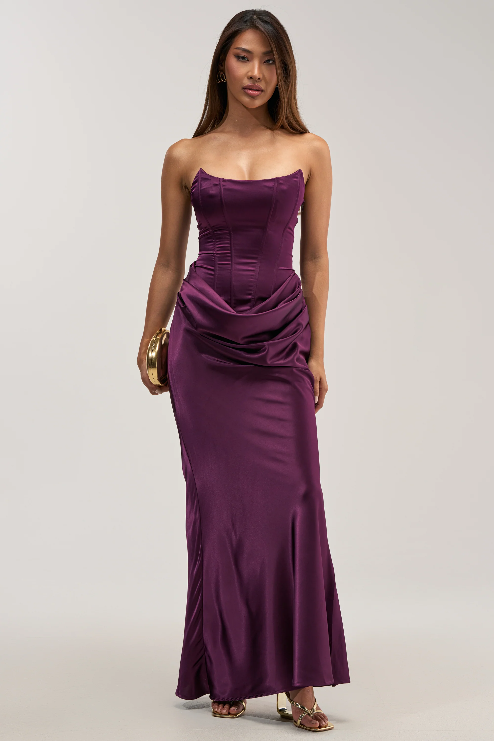 HIGH STAKES SATIN MAXI DRESS - Akira Store