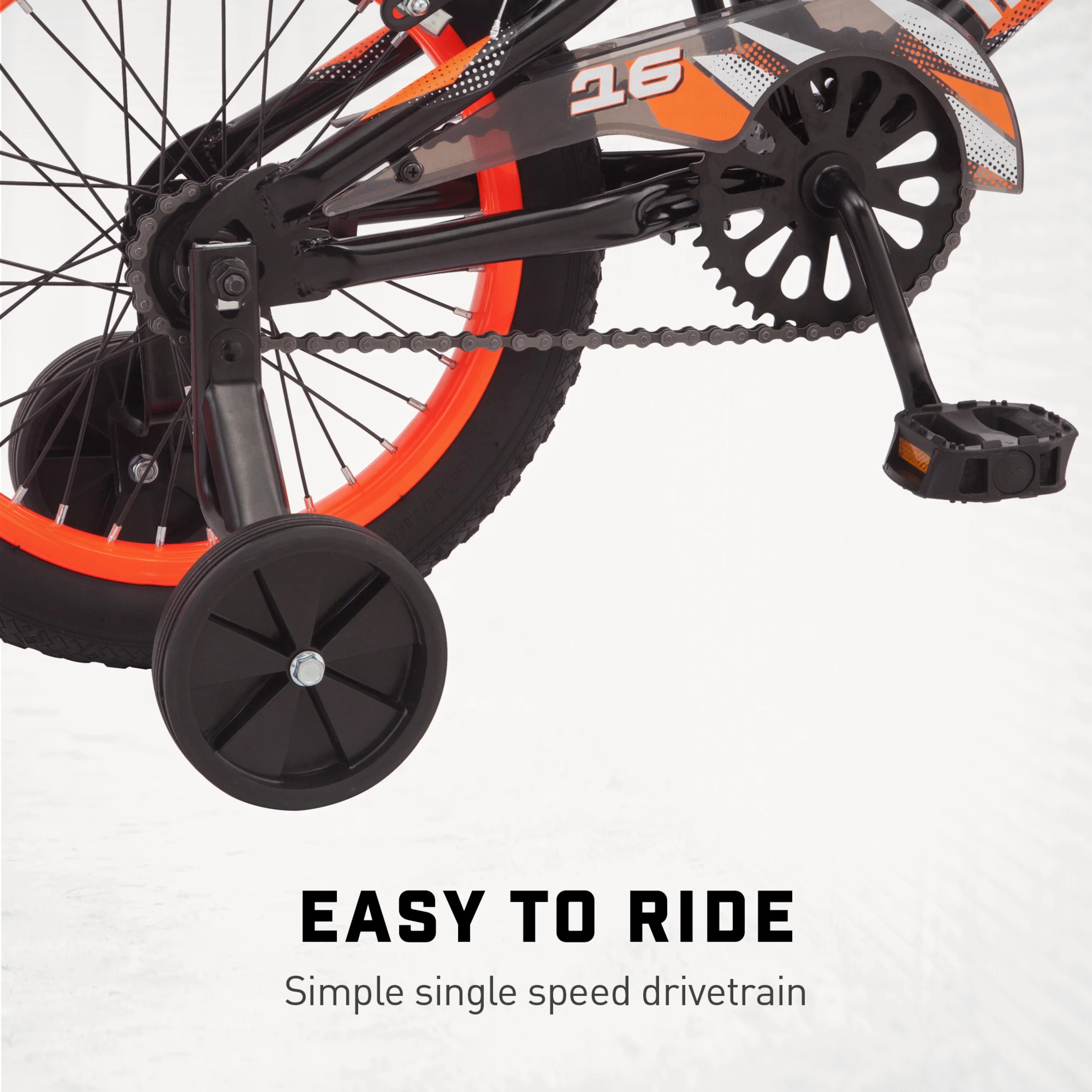 16" Mutant Kid's BMX Bike, Ages 3 5, Black Orange Image 5