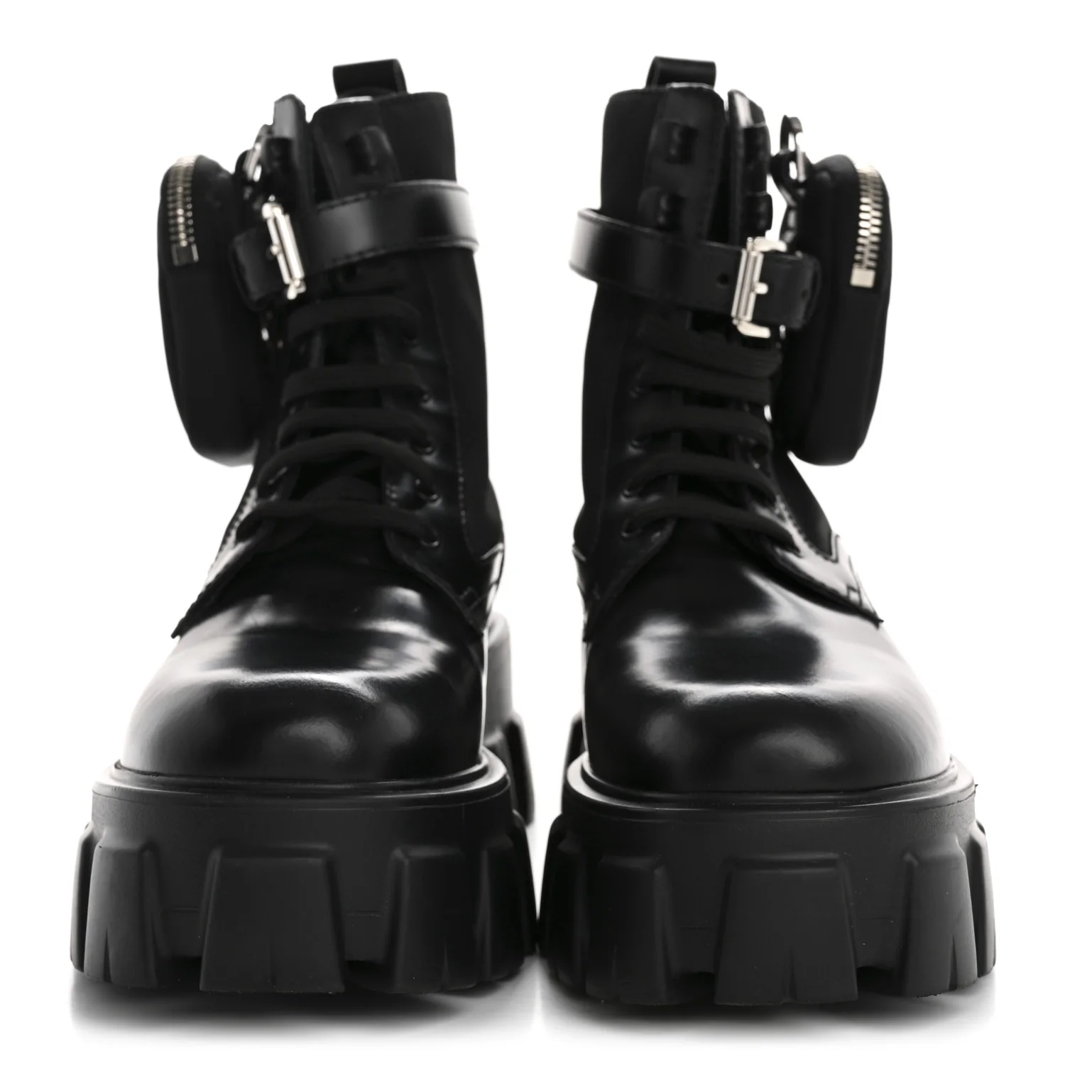 Spazzolato Rois Nylon Metal Triangle Logo Monolith Pouch Pocket 55mm Boots 36.5 Black