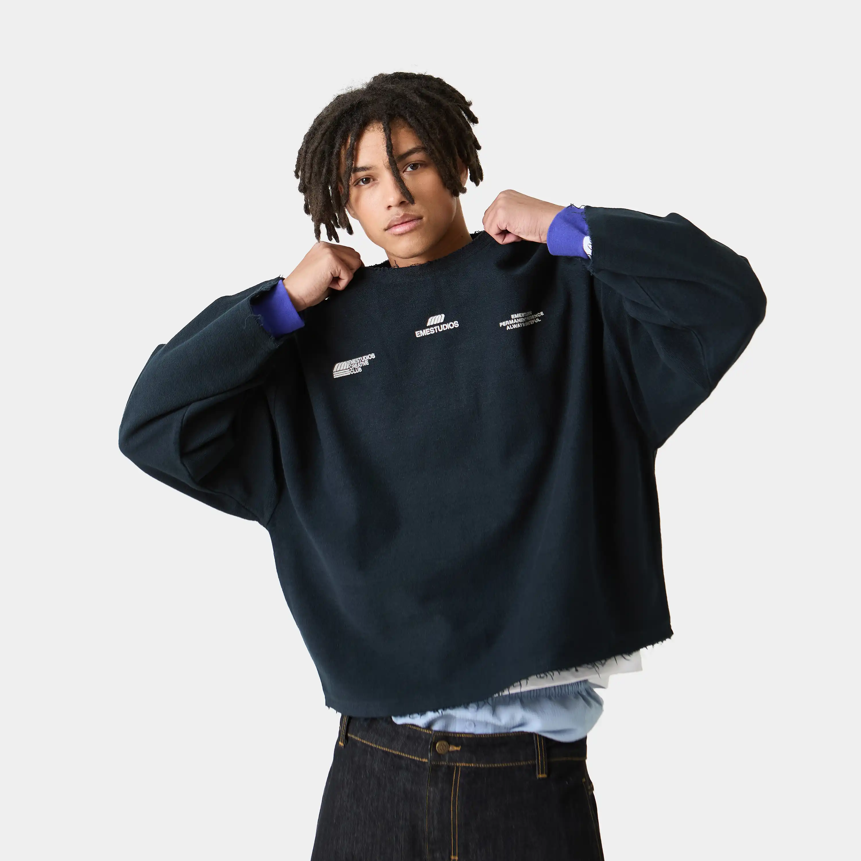 Suit Navy Oversized Crewneck