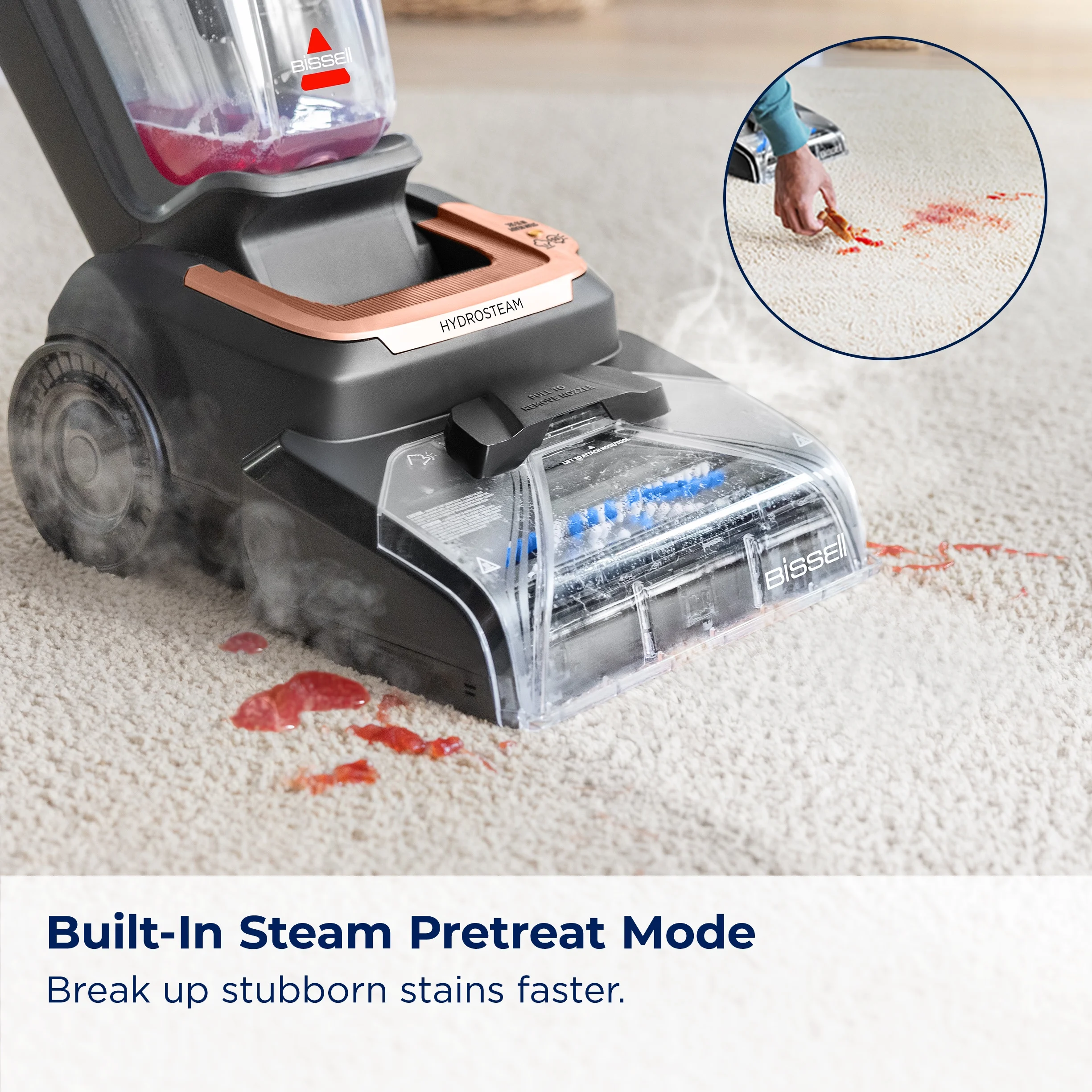 BISSELL Revolution Hydrosteam Upright Deep Cleaner, Carpet Cleaner, Hydrossteam Technology, 7 Foot Hose, 4