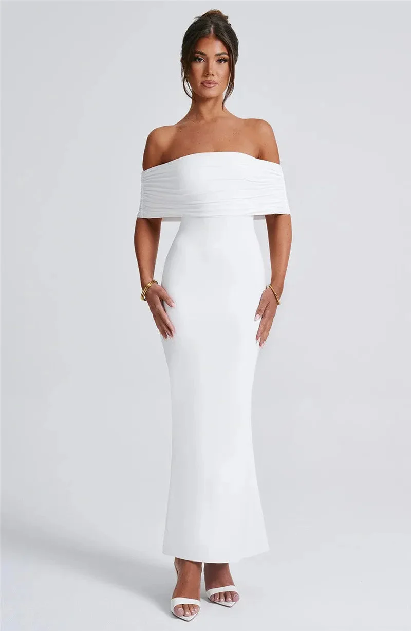 Robe maxi dos nu sans bretelles pour femmes
