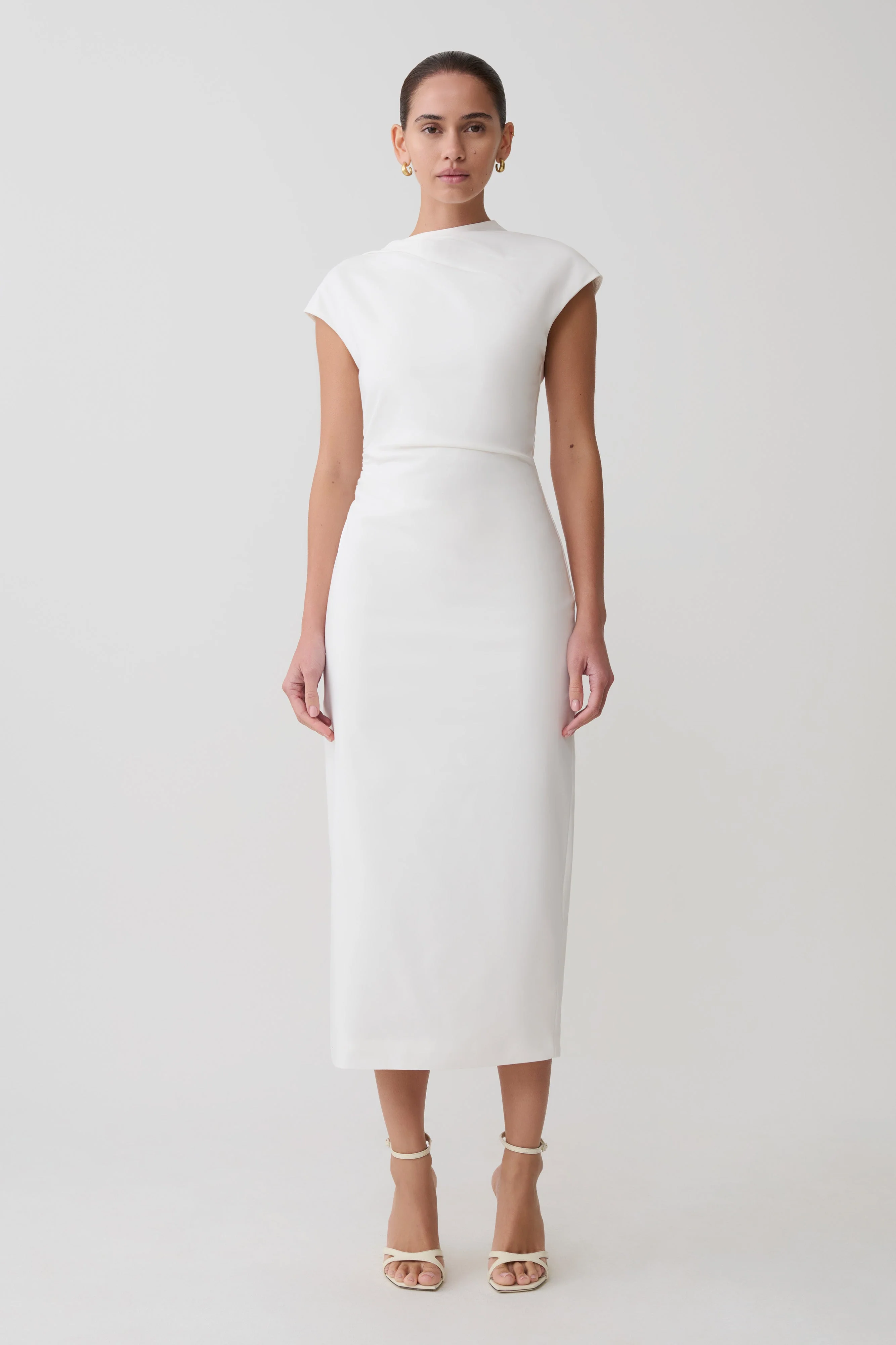Lorena Cotton Midi Dress - White
