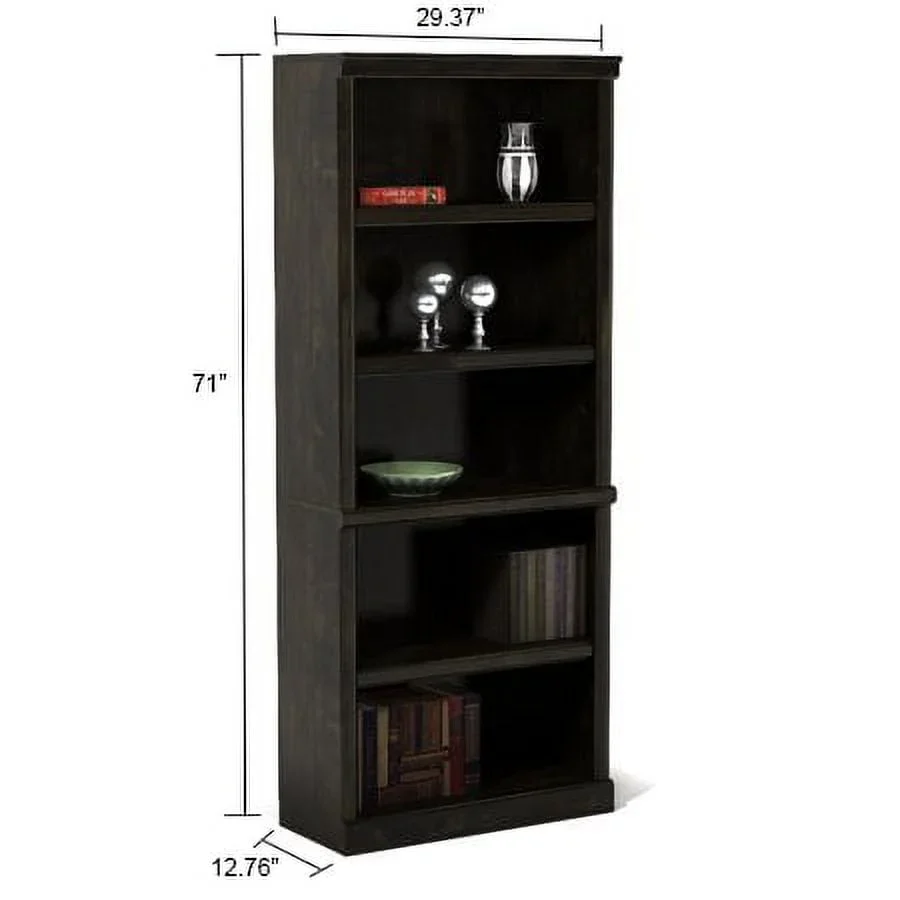 Better Homes & Gardens 71 Ashwood Road 5 Shelf Bookcase, Black Finish