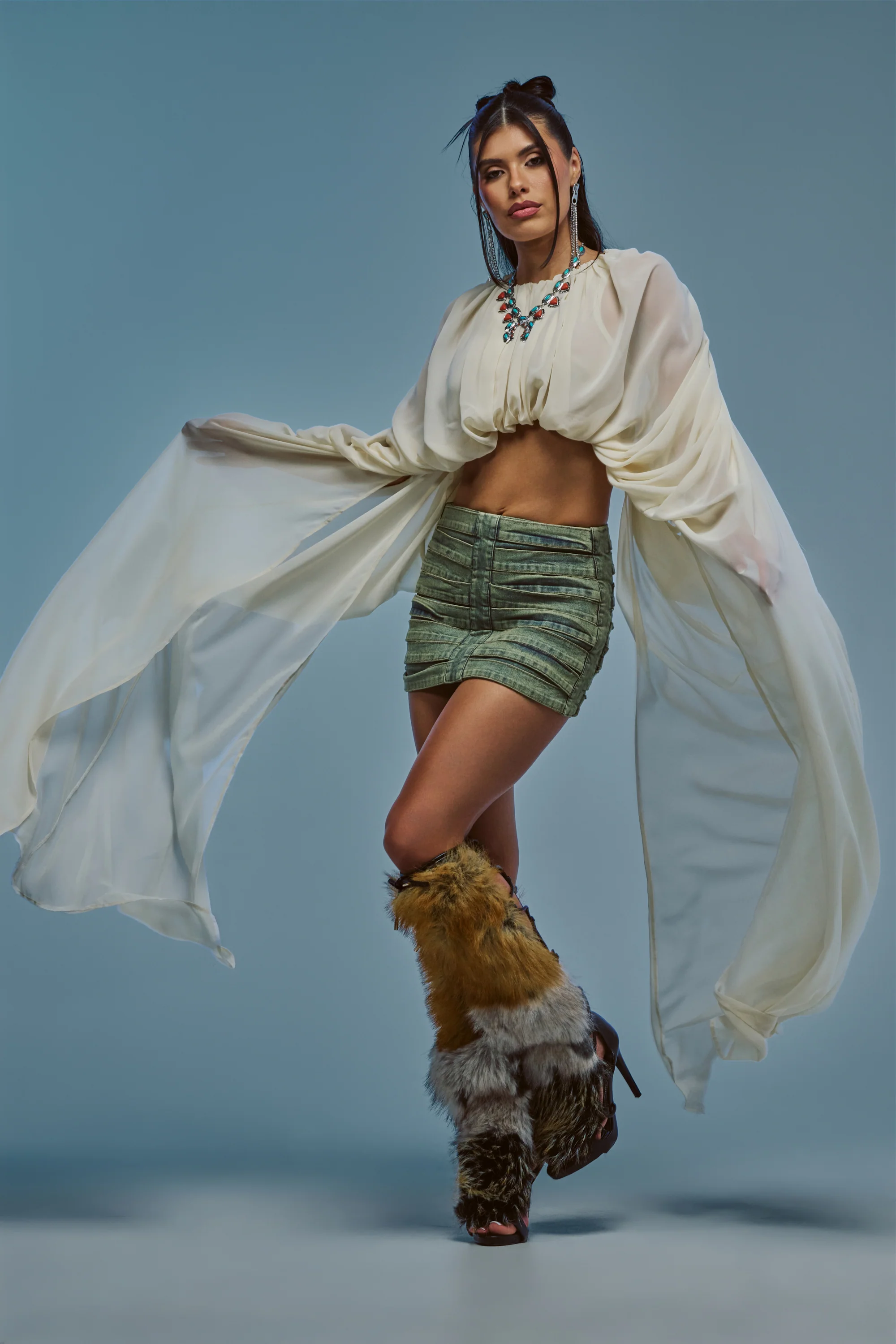 FLY WITH ME CHIFFON BLOUSE IN IVORY - Akira Store