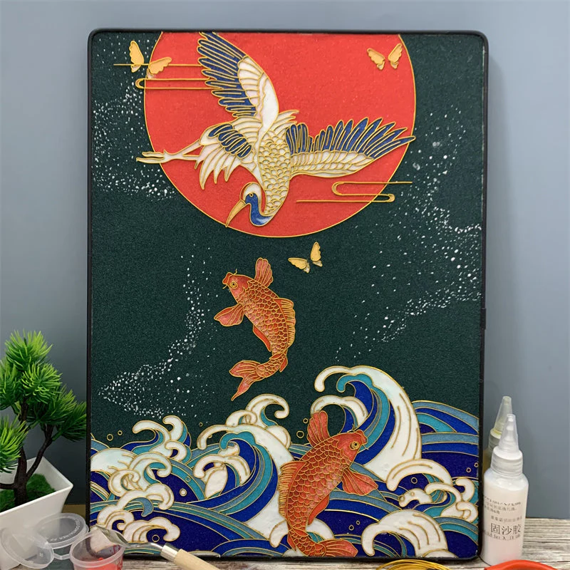 Cranes,Beginner Cloisonné Enamel DIY Kit, with Tutorial& All Tools