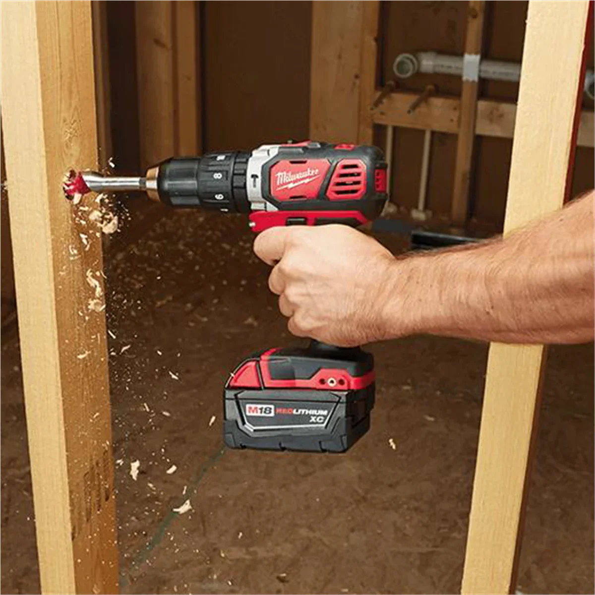 Milwaukee M18 1/2 Hammer Drill, 500 in-lbs, 18V, 0-1800 RPM, 2 Speeds