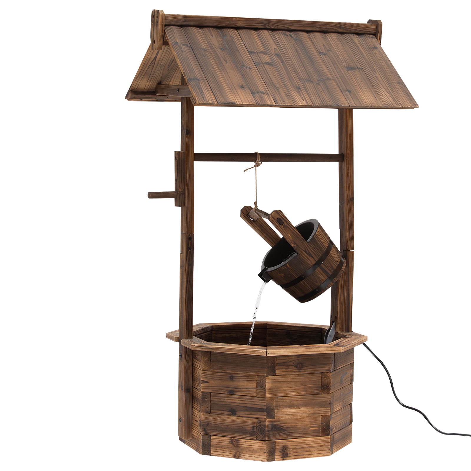 tuinfontein sierfontein fontein waterval reguleerbaar massief hout bruin