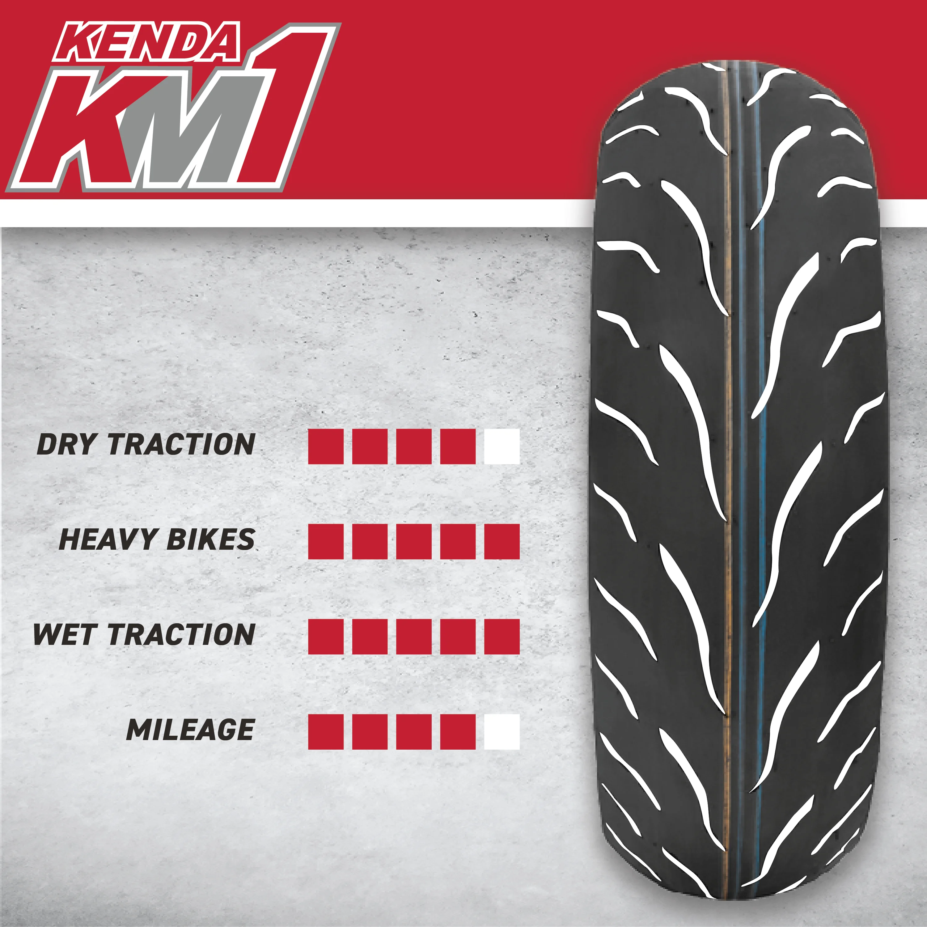KM1 Sport Touring Rear Tire 180/55ZR17 73W TL 180/55-17 w/ Keychain - Image 6