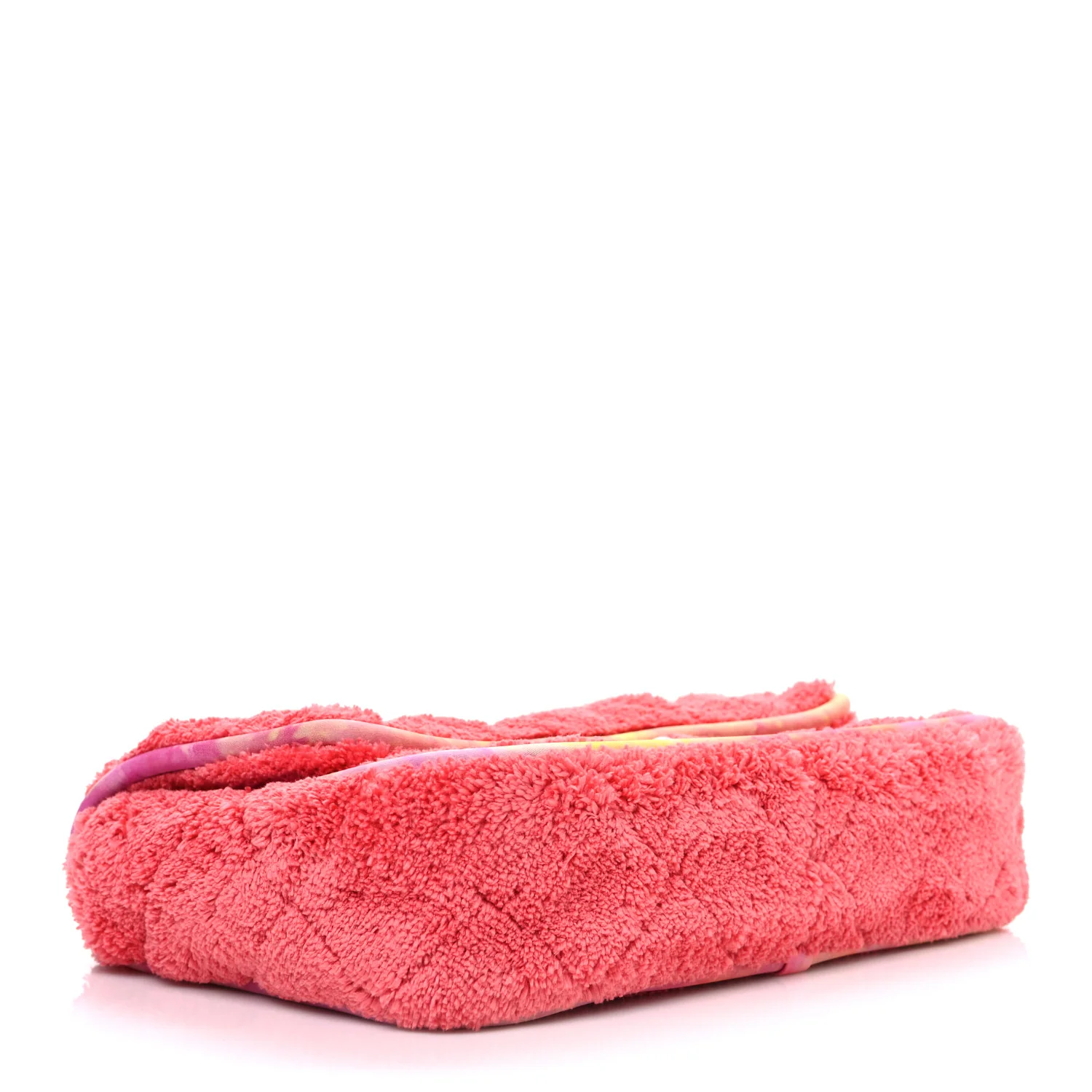 Mixed Fibers Quilted Large Flap Bag Coral
