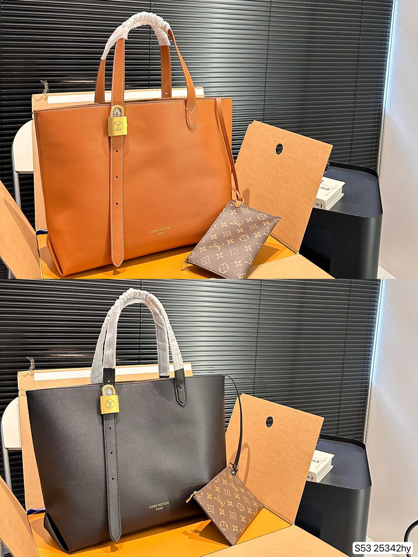 Louis new arrival lock hobo tote bag size��47 * 31 cm