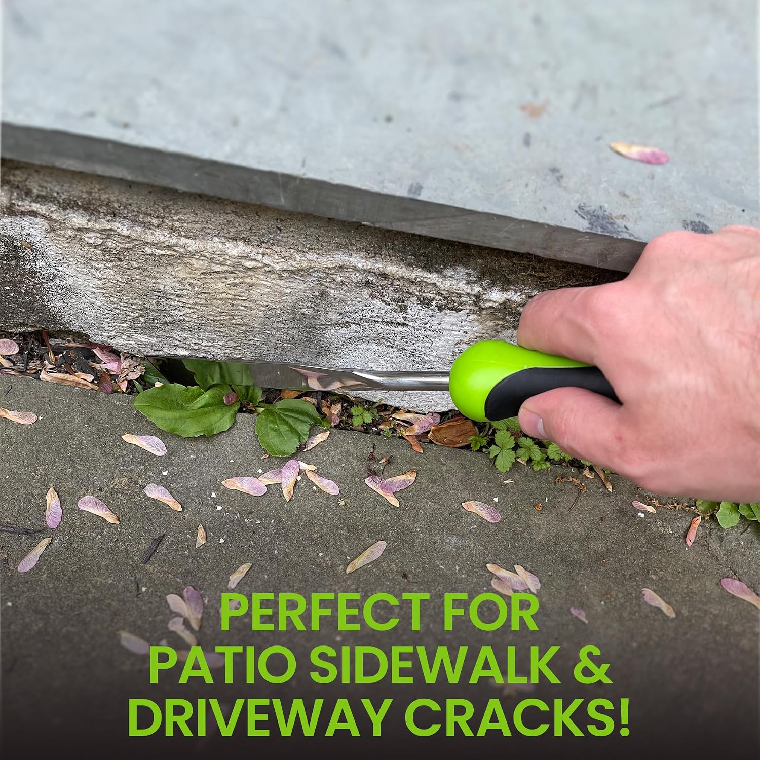 Garden Guru Patio Crack Weeder Tool with Ergonomic Handle – Stainless Steel Weed Puller for Patio Sidewalk Driveway Cracks| Rust Resistant