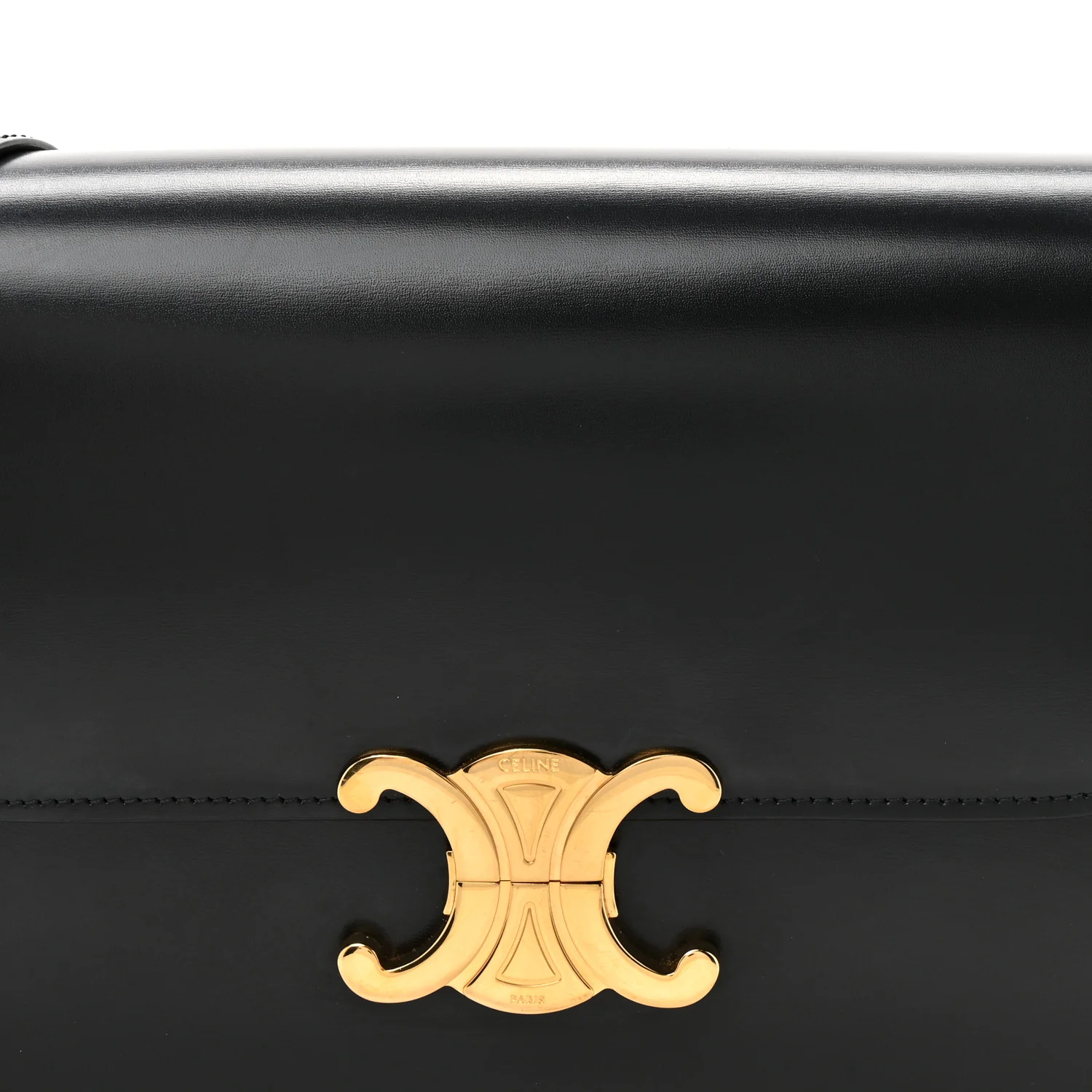 Shiny Calfskin Medium Triomphe Black