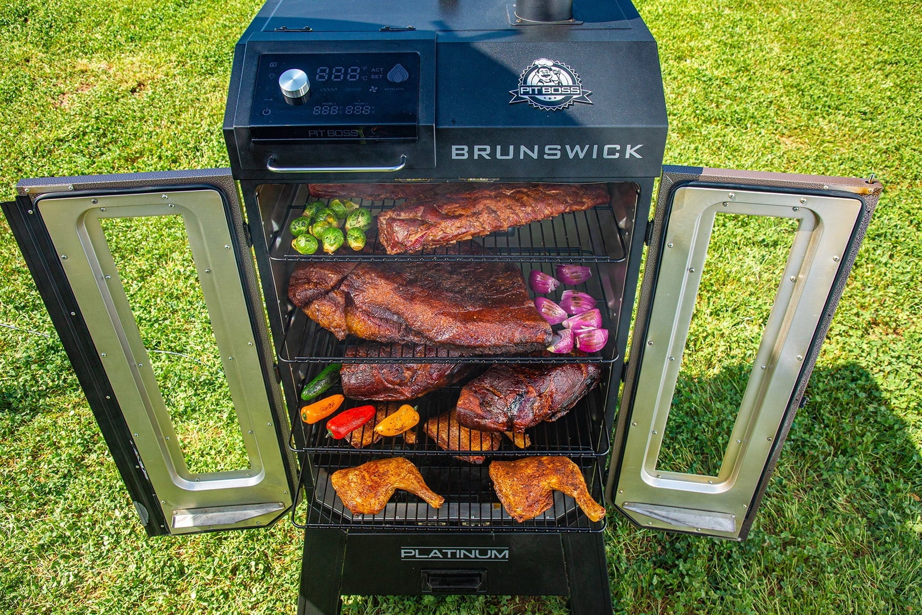 Platinum Brunswick Wi-Fi® Enabled Wood Pellet Vertical Smoker - Image 7