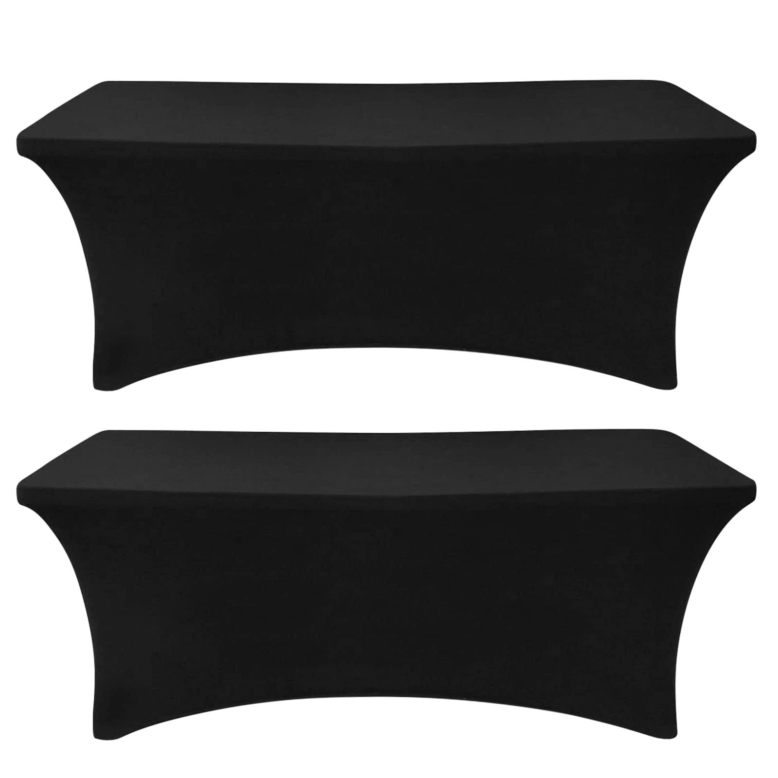 SEPARO - 2Pack, 6ft Spandex Table Cover Fitted Rectangular Tablecloth Stretchable Fabric Lycra Tablecloth 6 ft Wrinkle-Free for Party DJ Tradeshows
