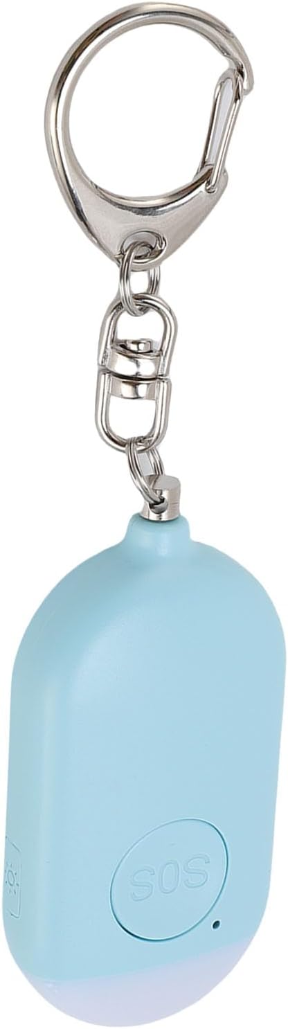 Bewinner Rechargeable 130dB Personal Siren Keychain | Security Alarm with LED Light for Women Men Kids (Blue)