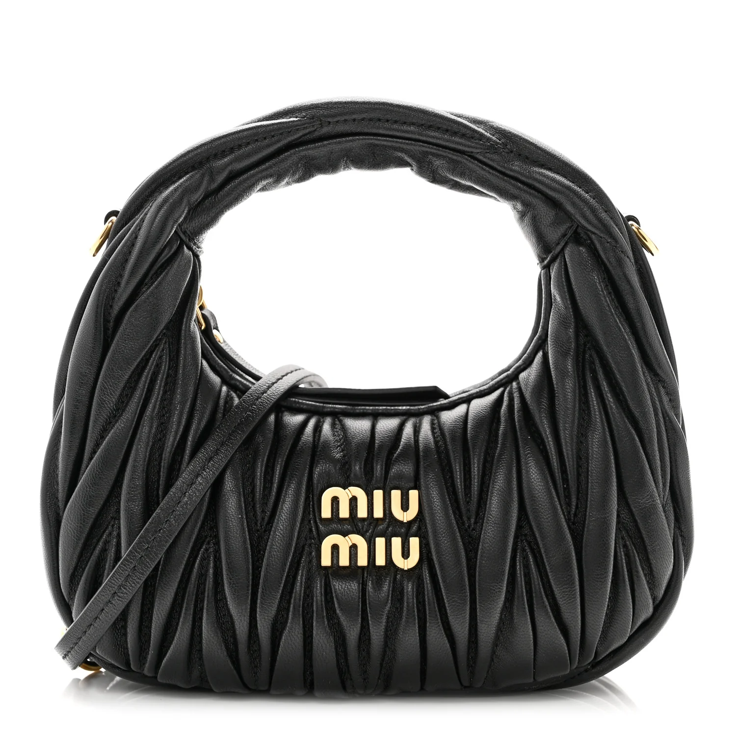 Nappa Matelasse Mini Wander Hobo Black