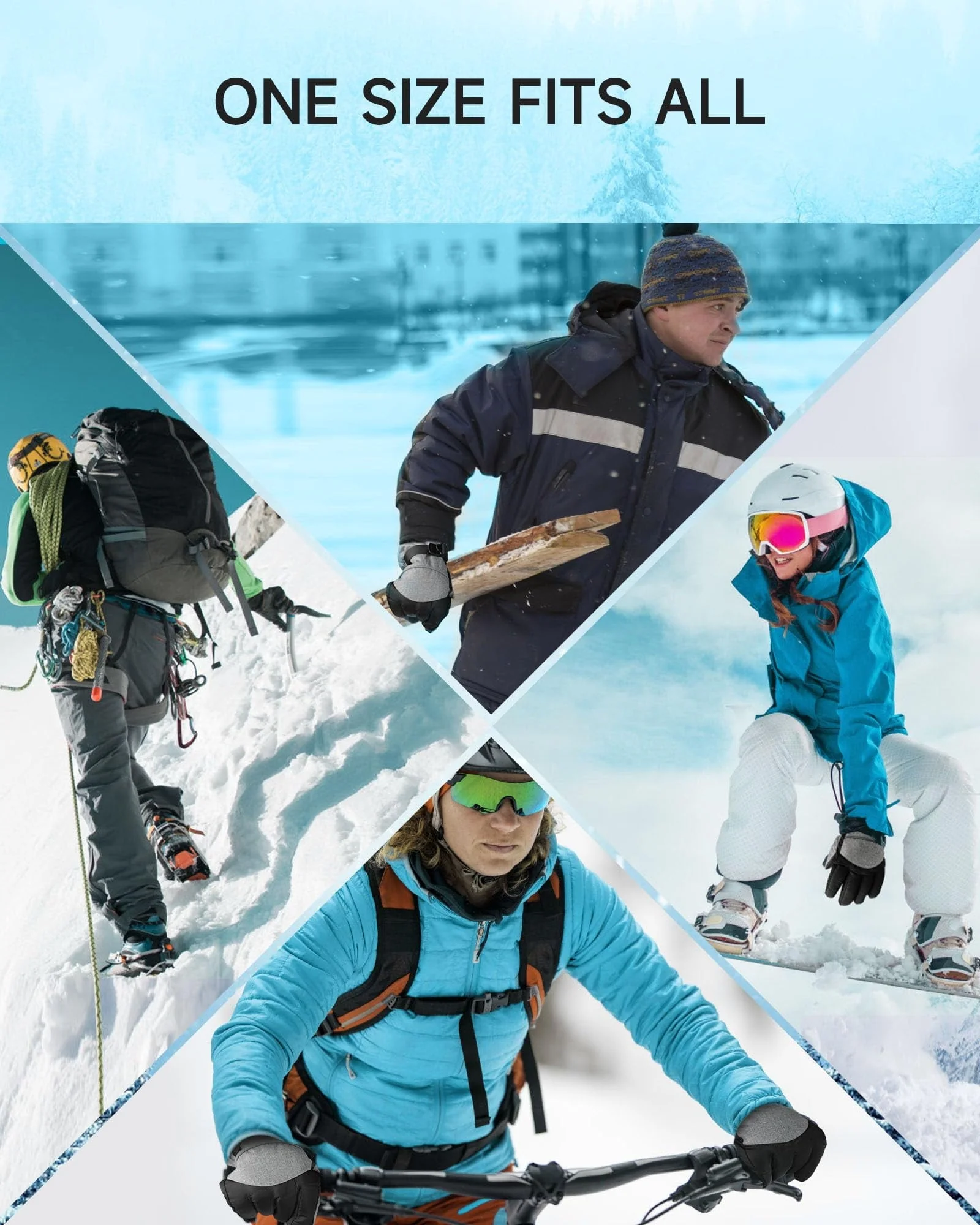 ALLJOY Heated Gloves for Men Women,5V 5000mAh Rechargeable Touchscreen Waterproof Heated Gloves for Men,Winter Snow Warm Electric Battery Heated Gloves  for Ski Motorcycle Work