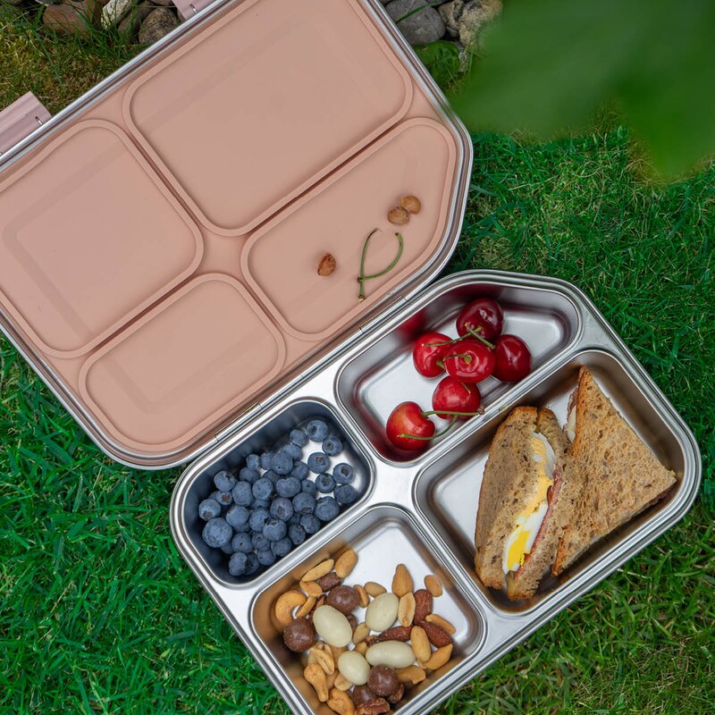 Smart box lunsjboks 1,2L stål/rosa