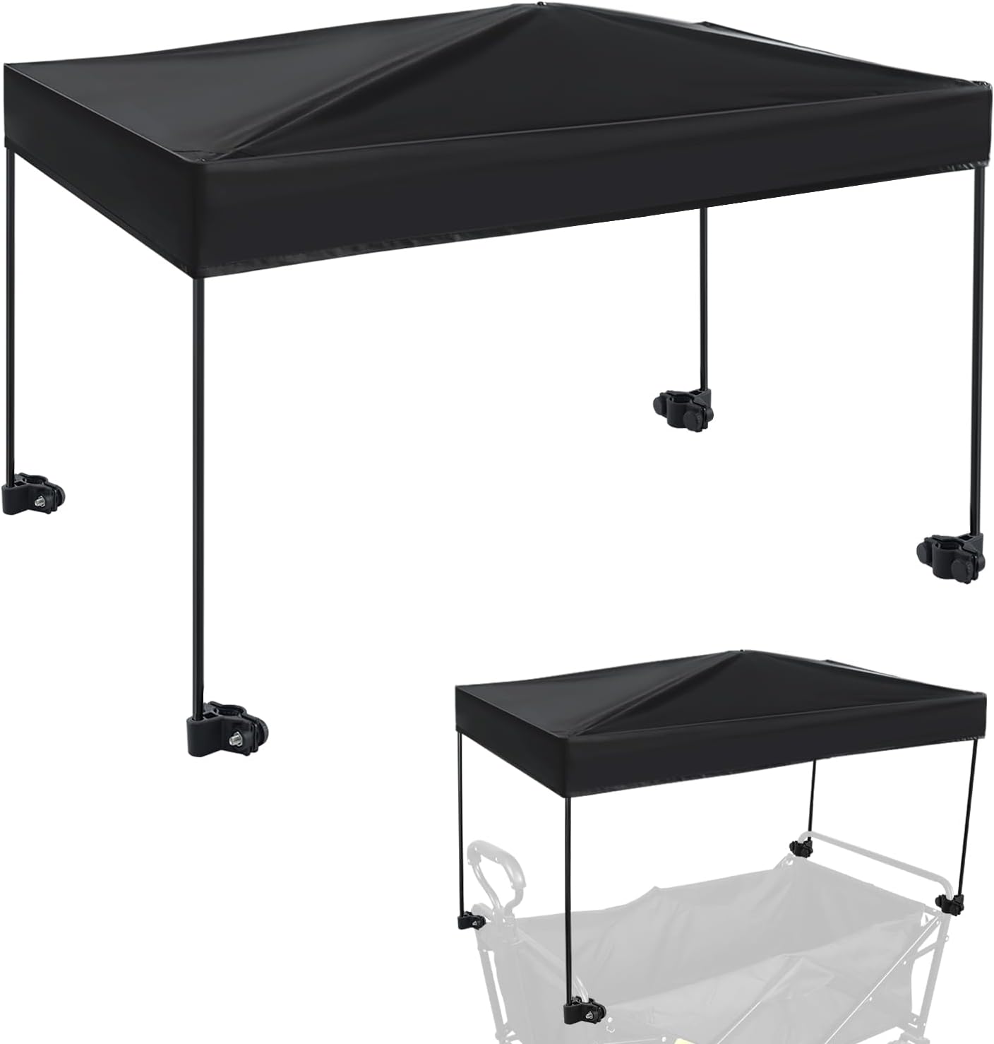 Wagon Canopy Cover, Garden Portable Outdoor Push Awning, Stroller Canopy for Garden Wagon, Shopping, Camping, Fits Folded and Collapsible Wagons, 19.7 × 29.9 Inch