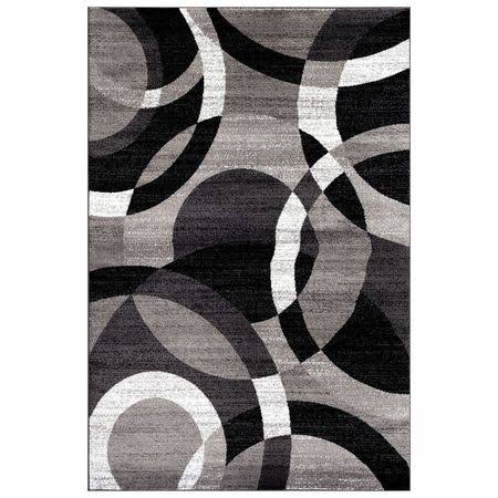 World Rug Gallery Contemporary Modern Circles Area Rug Gray
