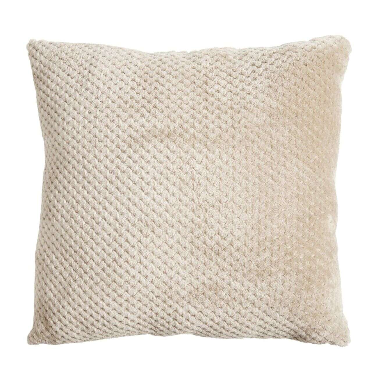 Coussin carré uni texture relief 45x45cm (4 modèles)