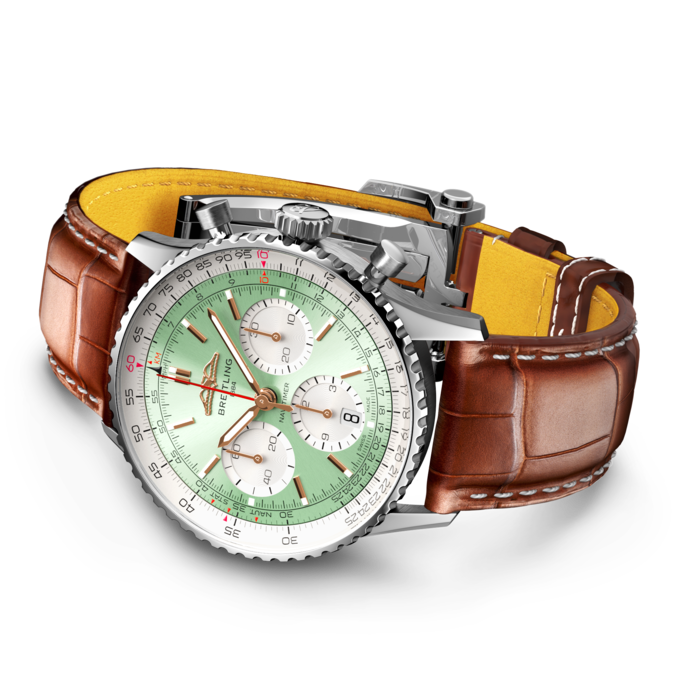 [Super Clone]Breitling AB0139211L1P1 Navitimer B01 Green Dial - Νew