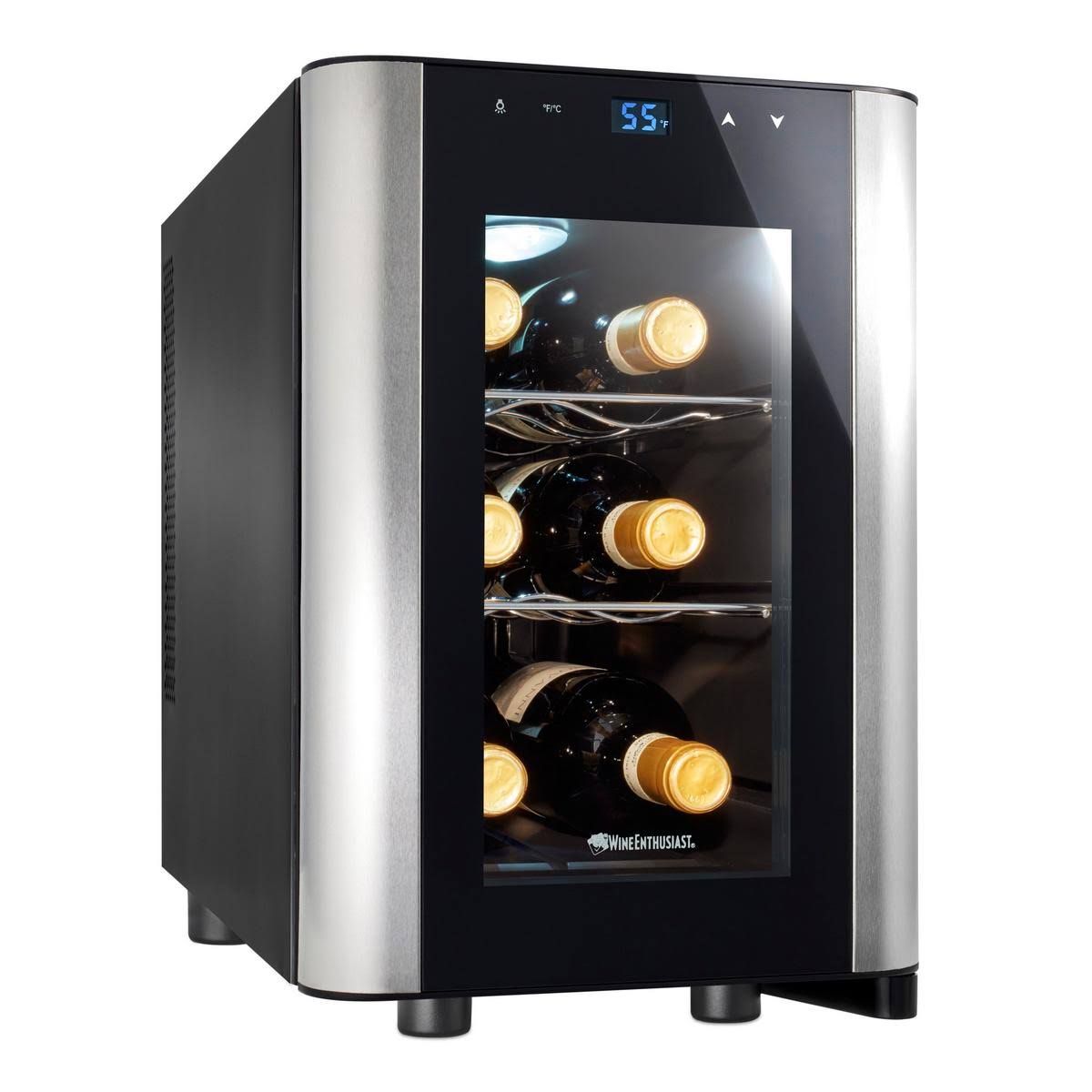 Wine Enthusiast 6-Bottle Countertop Wine Cooler, Black