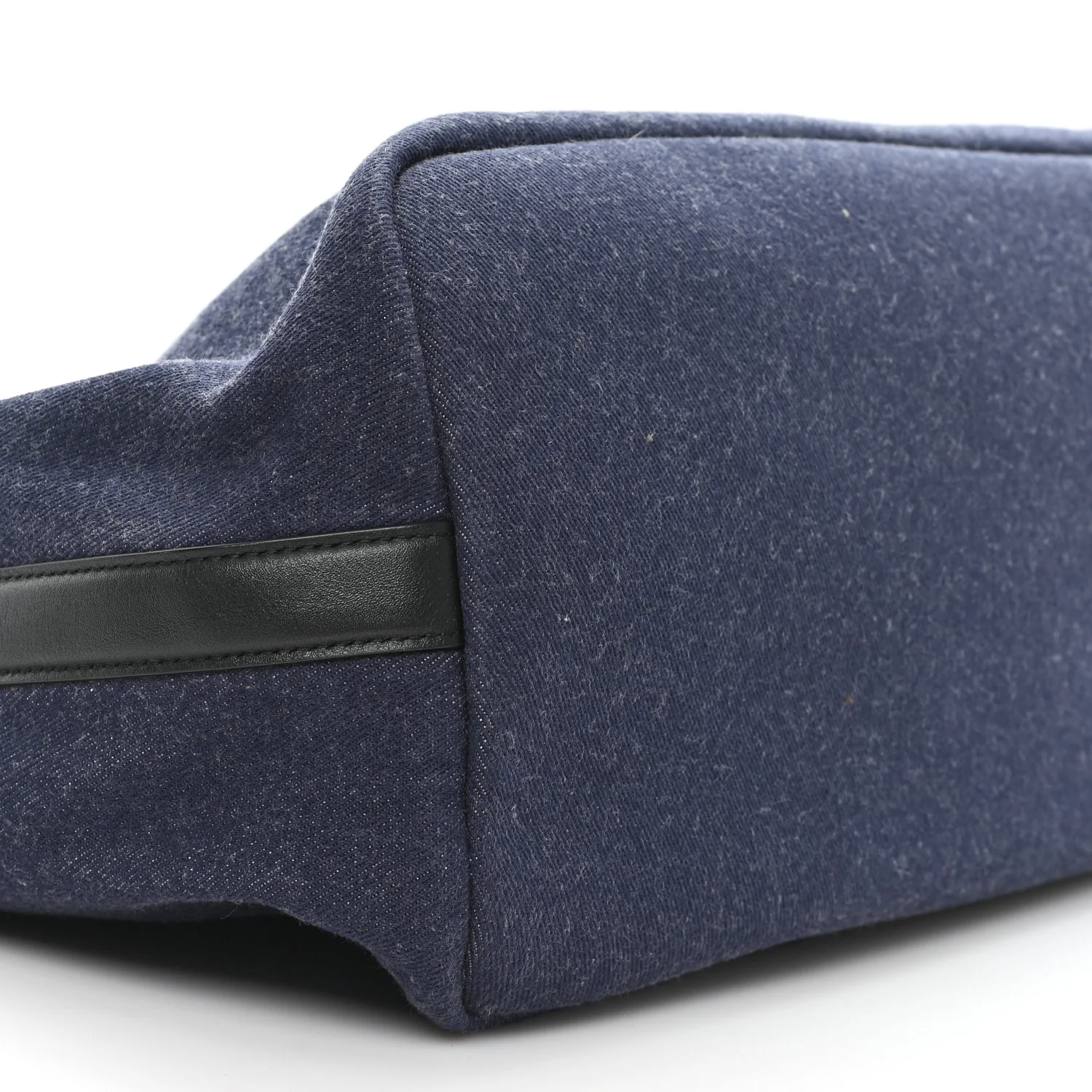 Calfskin Denim Large The Bow Bag Blue Black