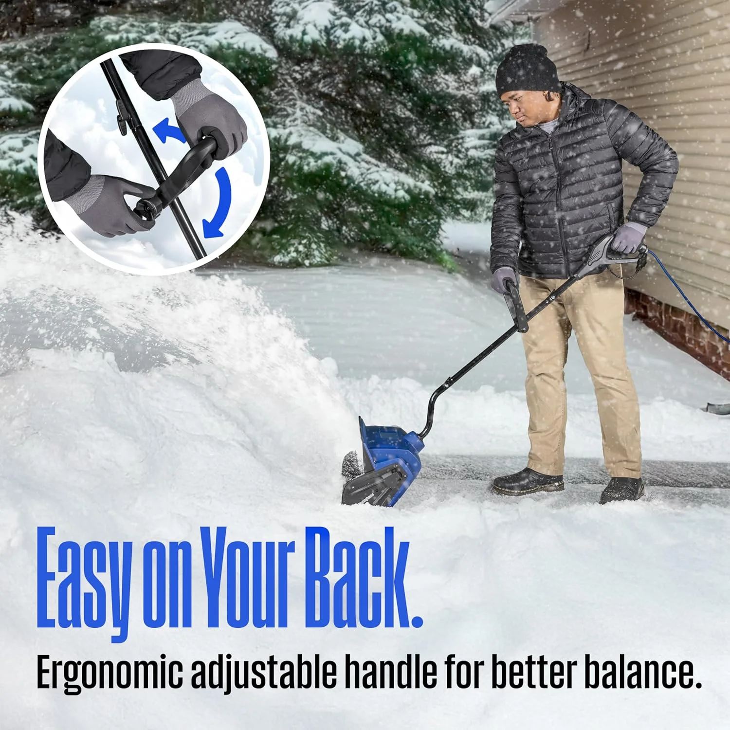 MY.Corded Snow Shovel, 13-inches Wide, Electric Snow Shovel with 20ft Throwing Distance, Plows 430lbs/min(13 Inch) - Image 4
