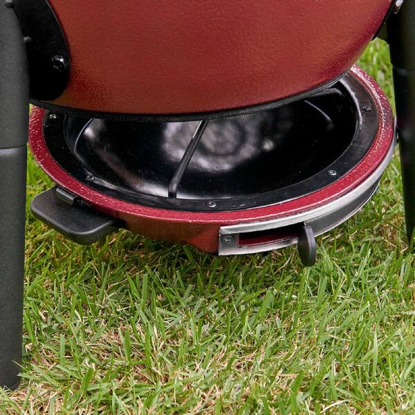 Akorn Jr 14 in Portable Kamado Charcoal Grill in Red Image 7