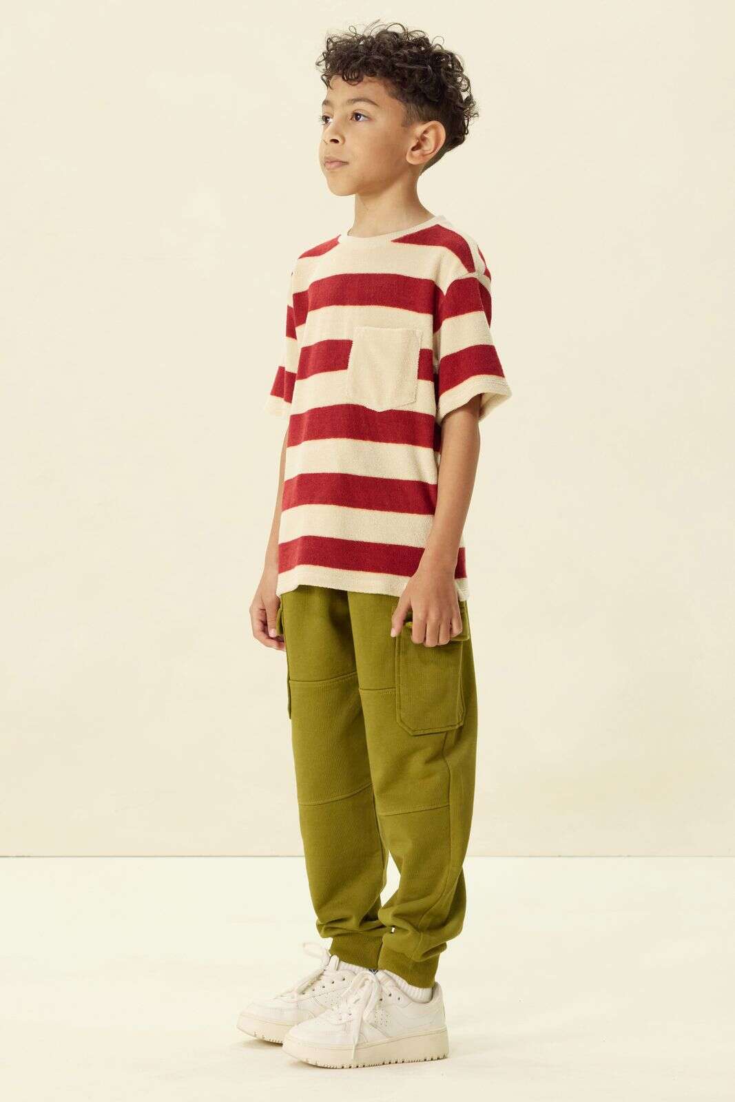 Donkergroene sweatpants met opgestikte zakken