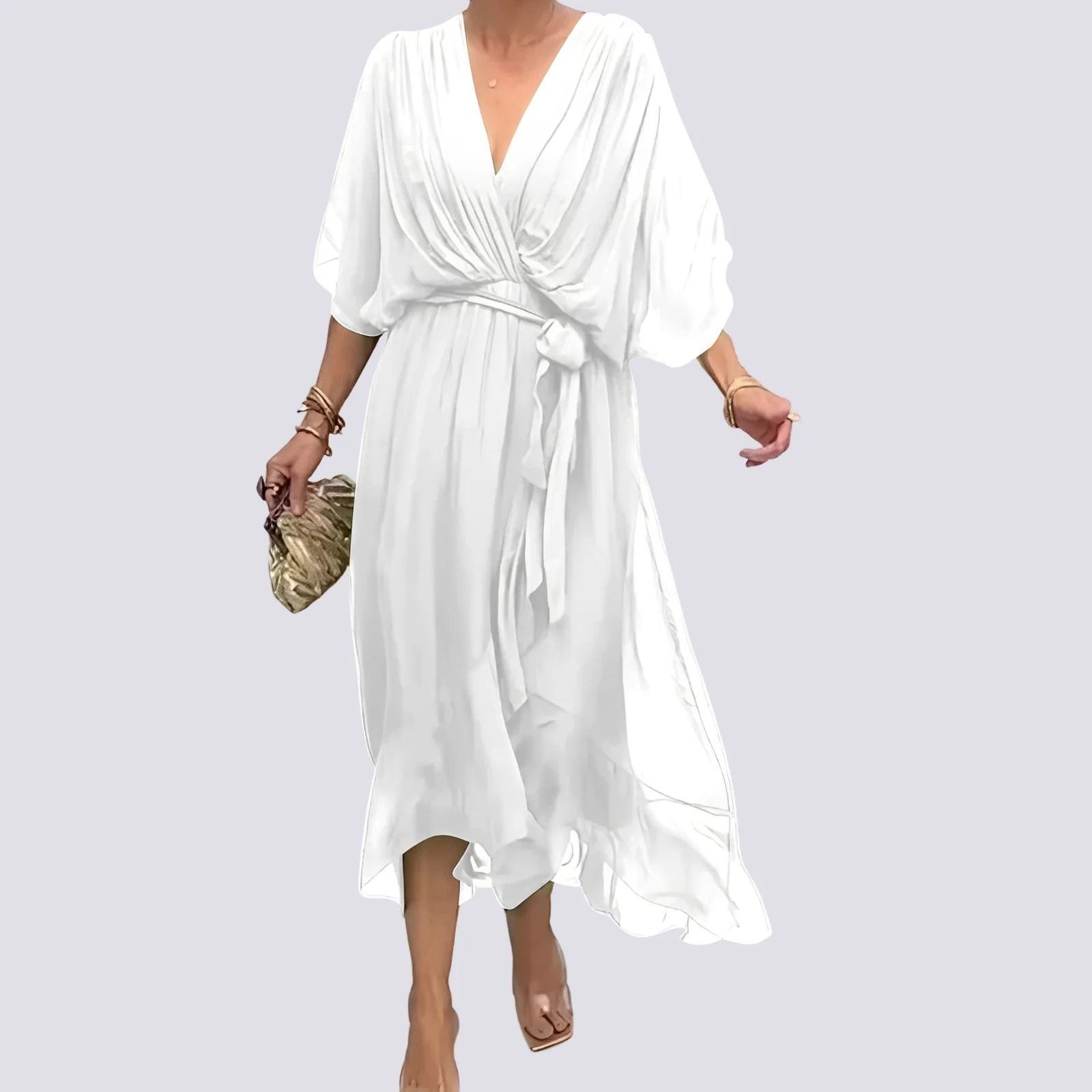 Jane - Robe Irrégulière avec Col en V