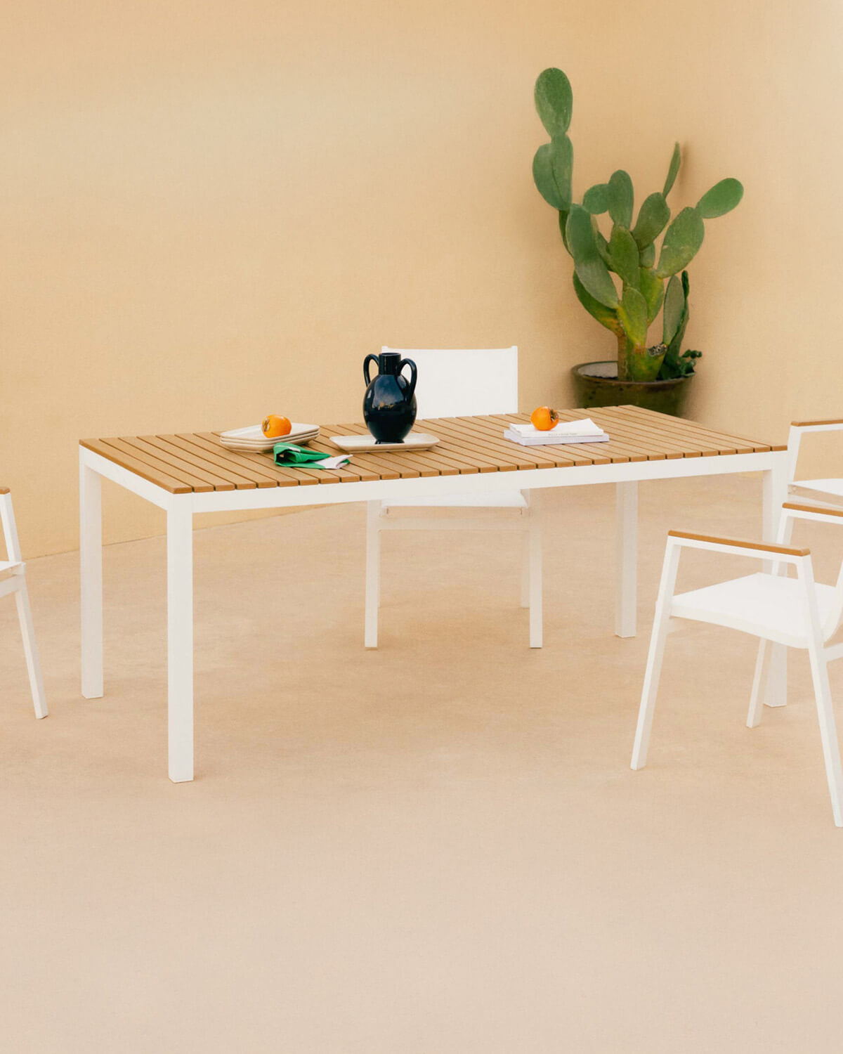 Korce - Set de Mesa de Aluminio (180x90 cm) y 6 Sillas de Exterior Korce