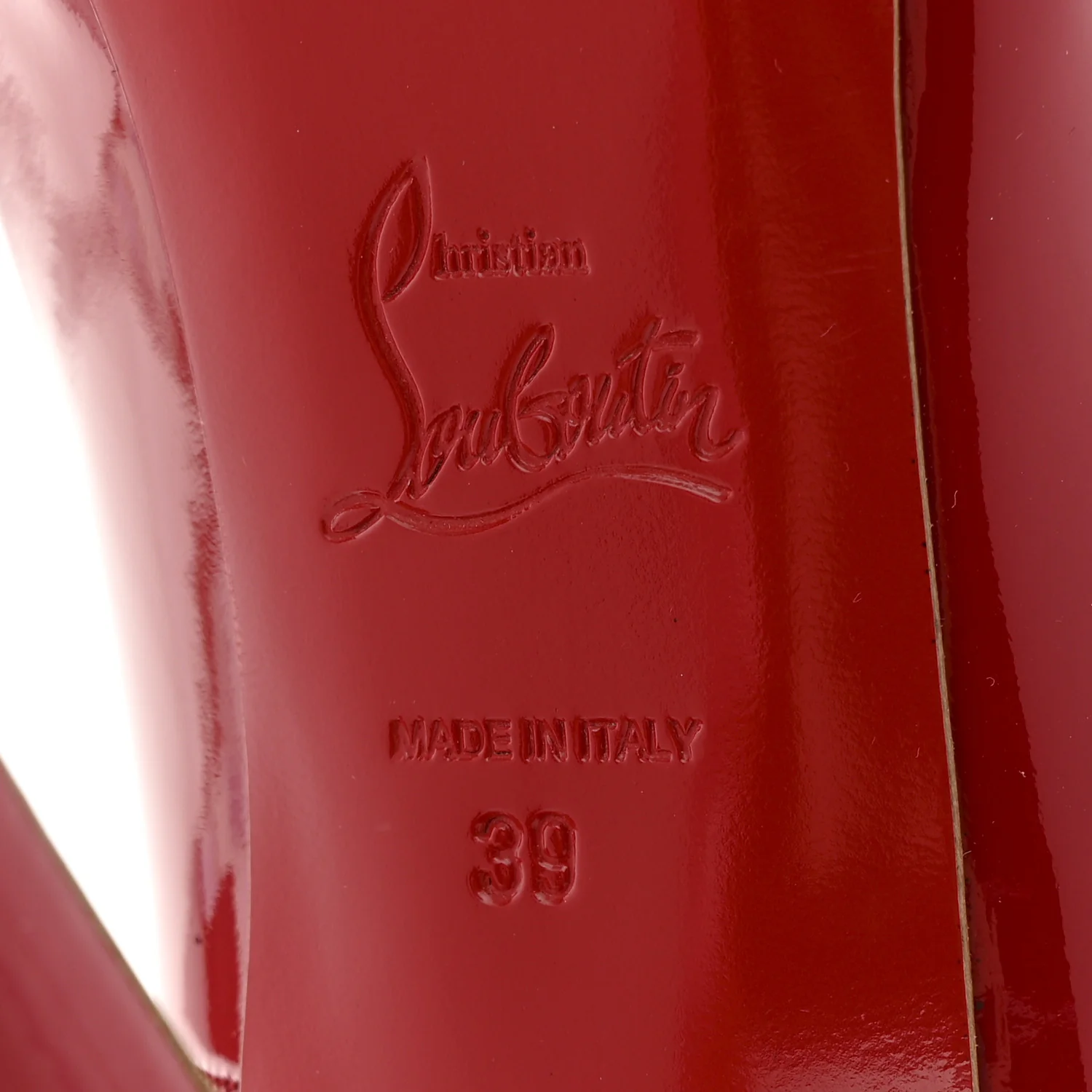 Patent Rolando 120 Pumps 39 Loubi Red