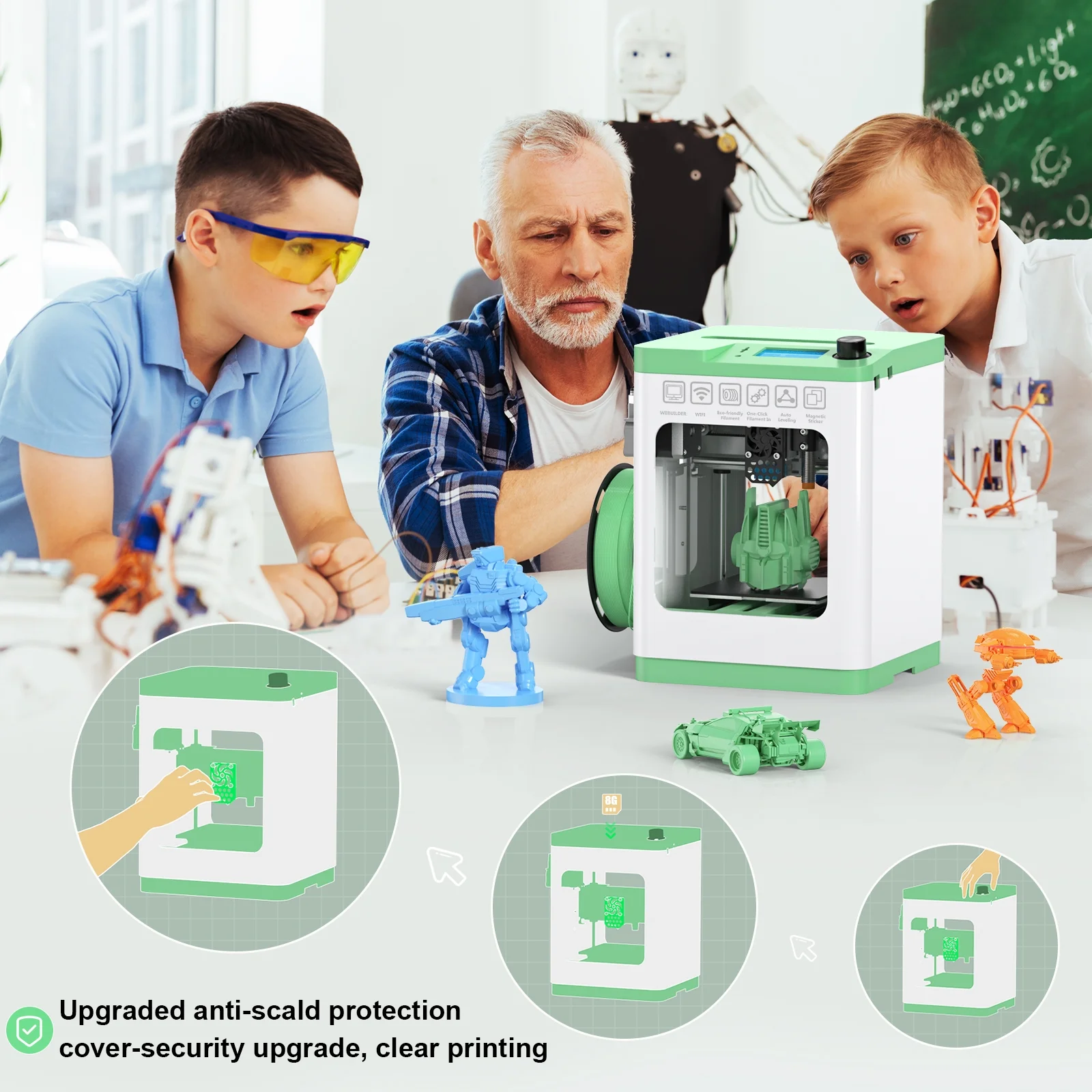 Tina2S 3D Printers with Wifi Control, Fully Assembled and Auto Leveling, Heated Plateform and LED Light, Priting Area 3.9x4.2x3.9 inches(Multicolor) - Image 7