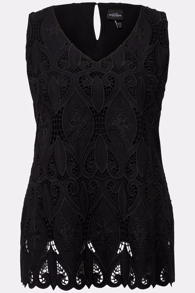 Layered Lace Sleeveless Blouse